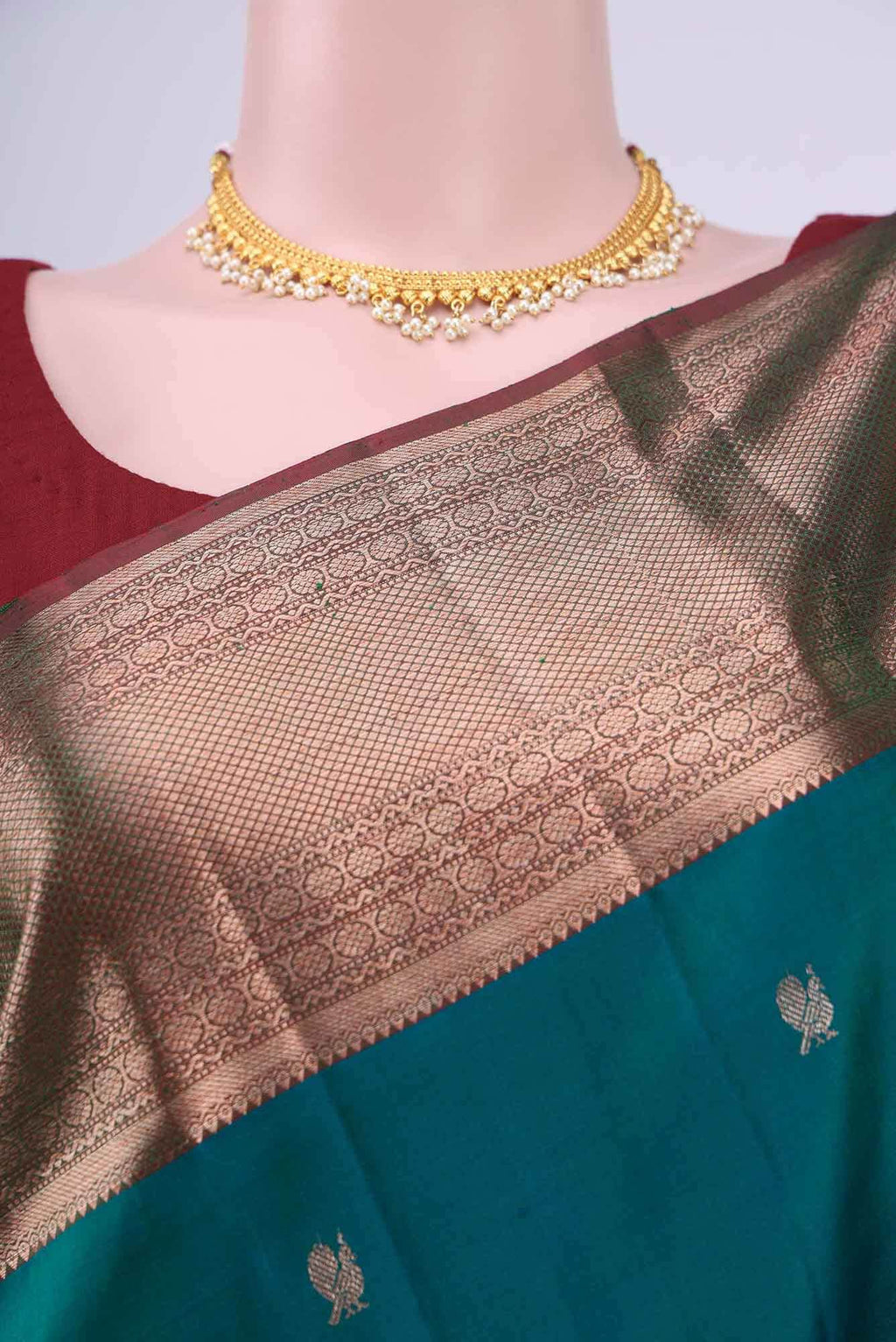 Bottle Green Kanchipuram Saree