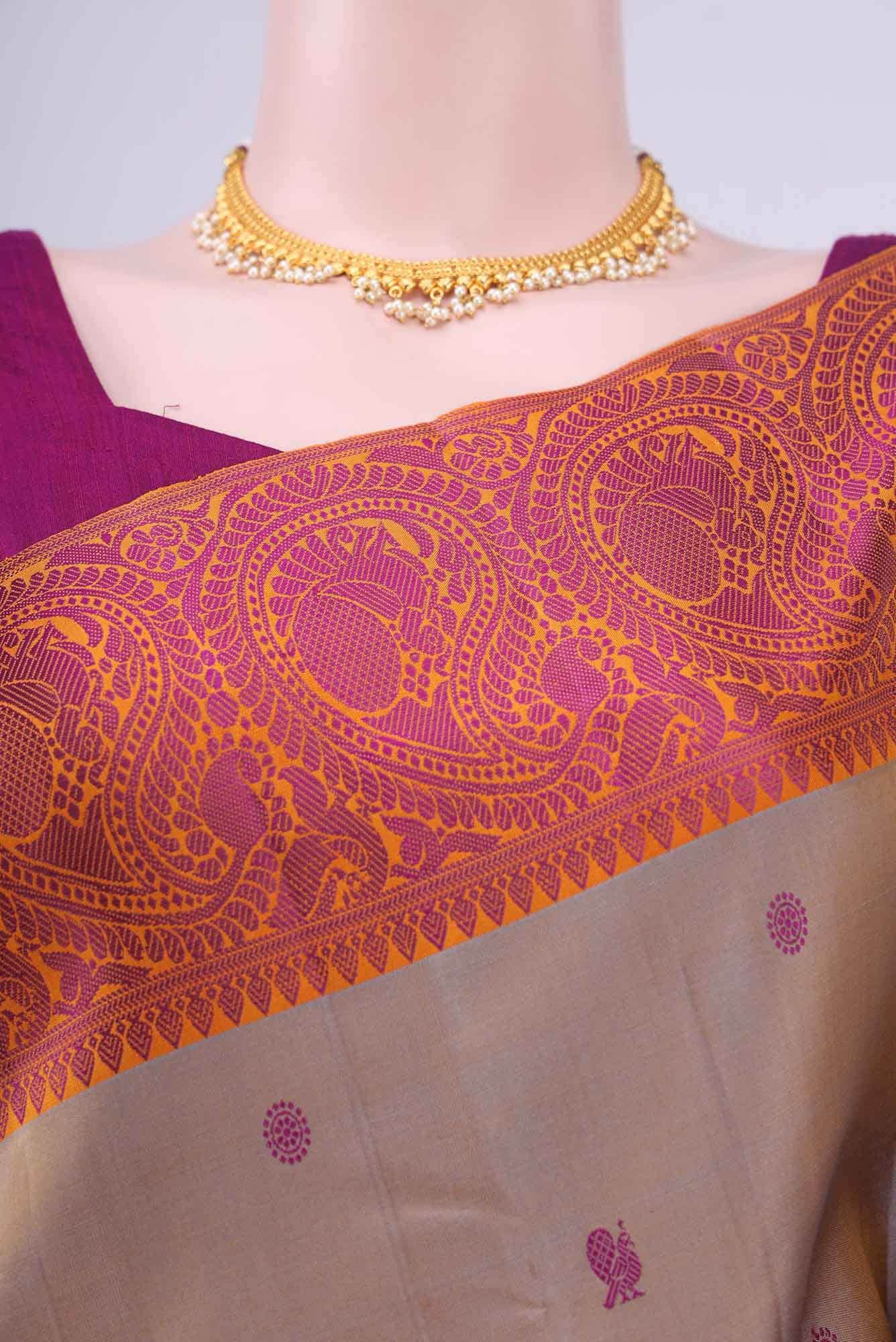 Beige Kanchipuram Saree