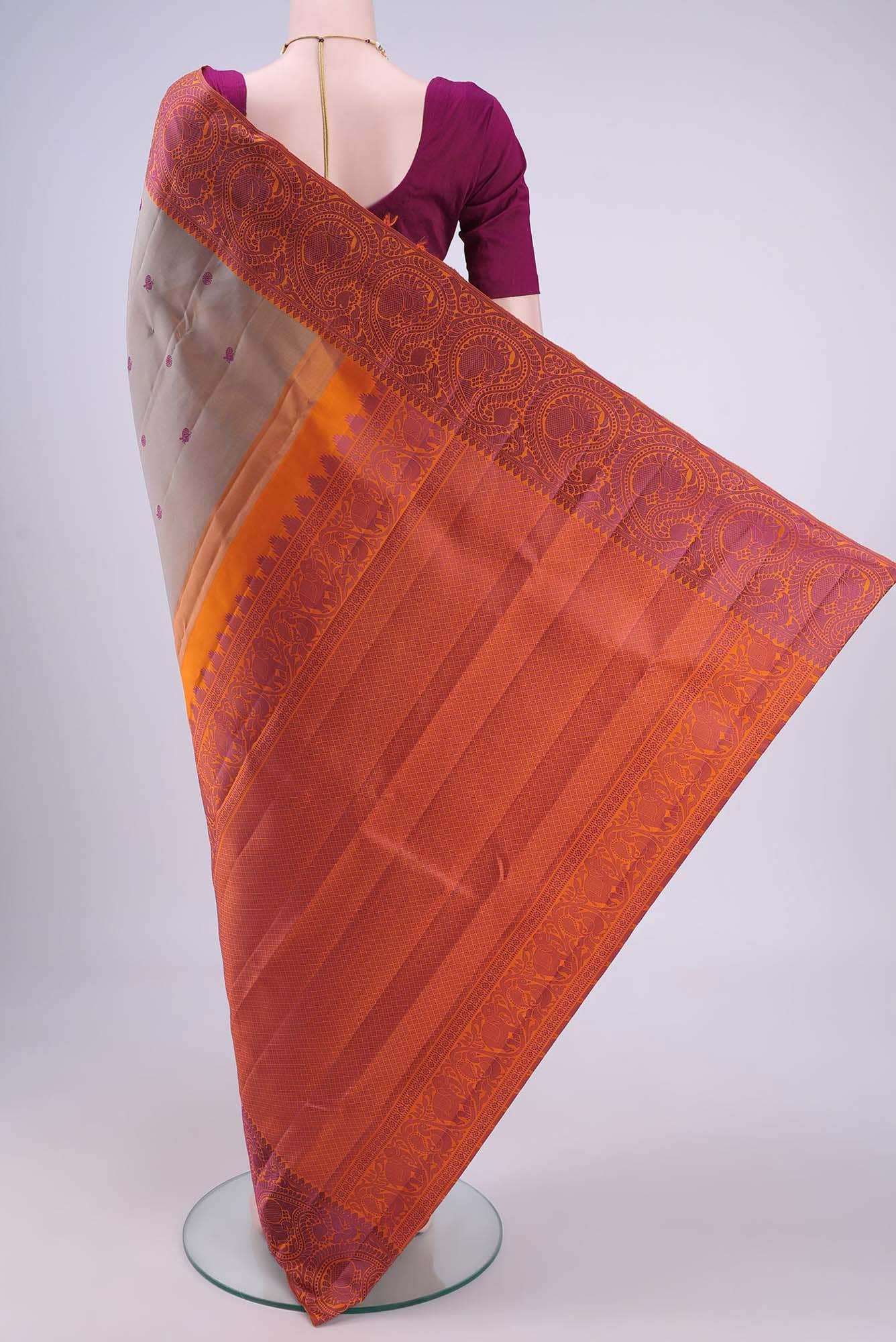 Beige Kanchipuram Saree