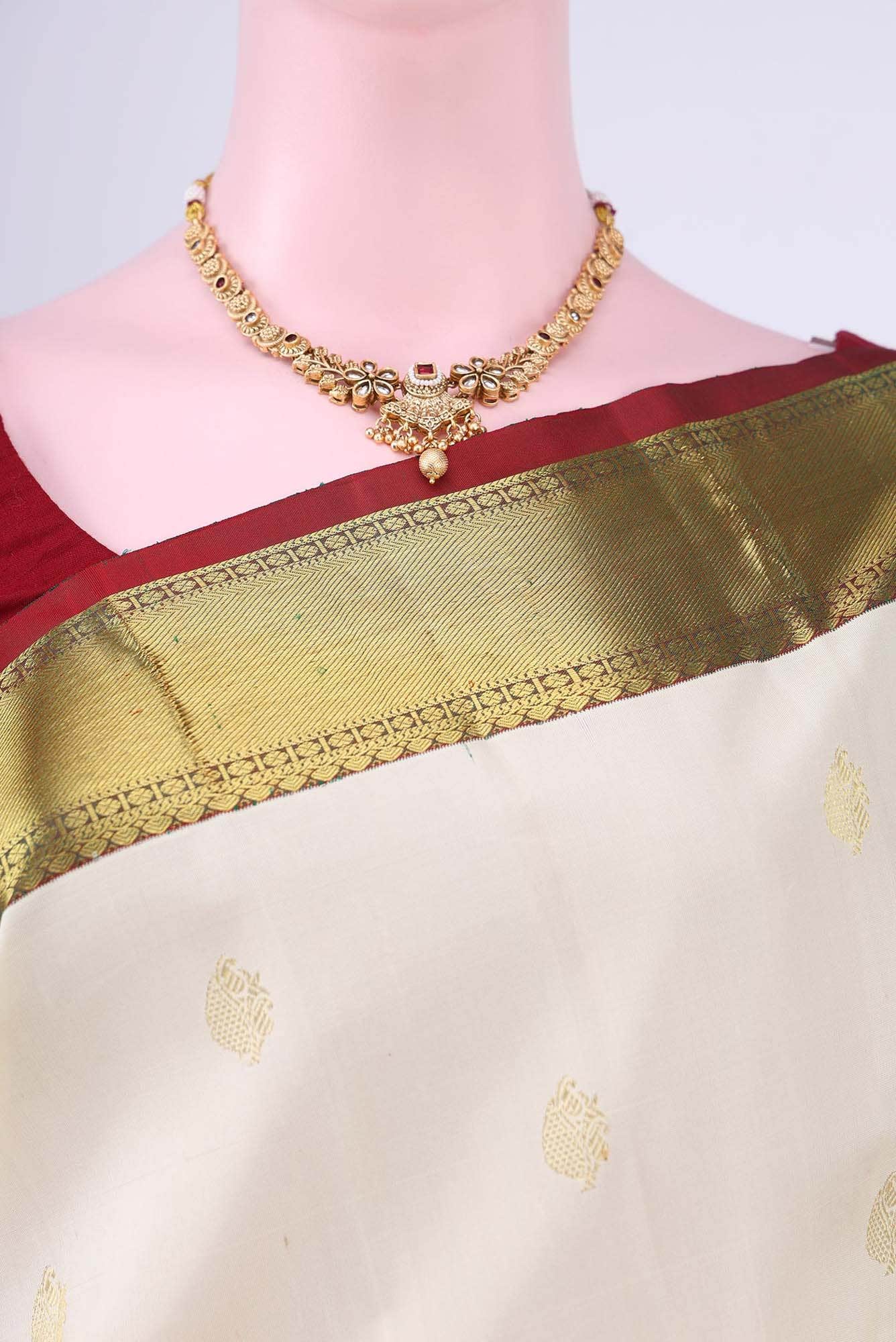 Off White Kanchipuram Saree