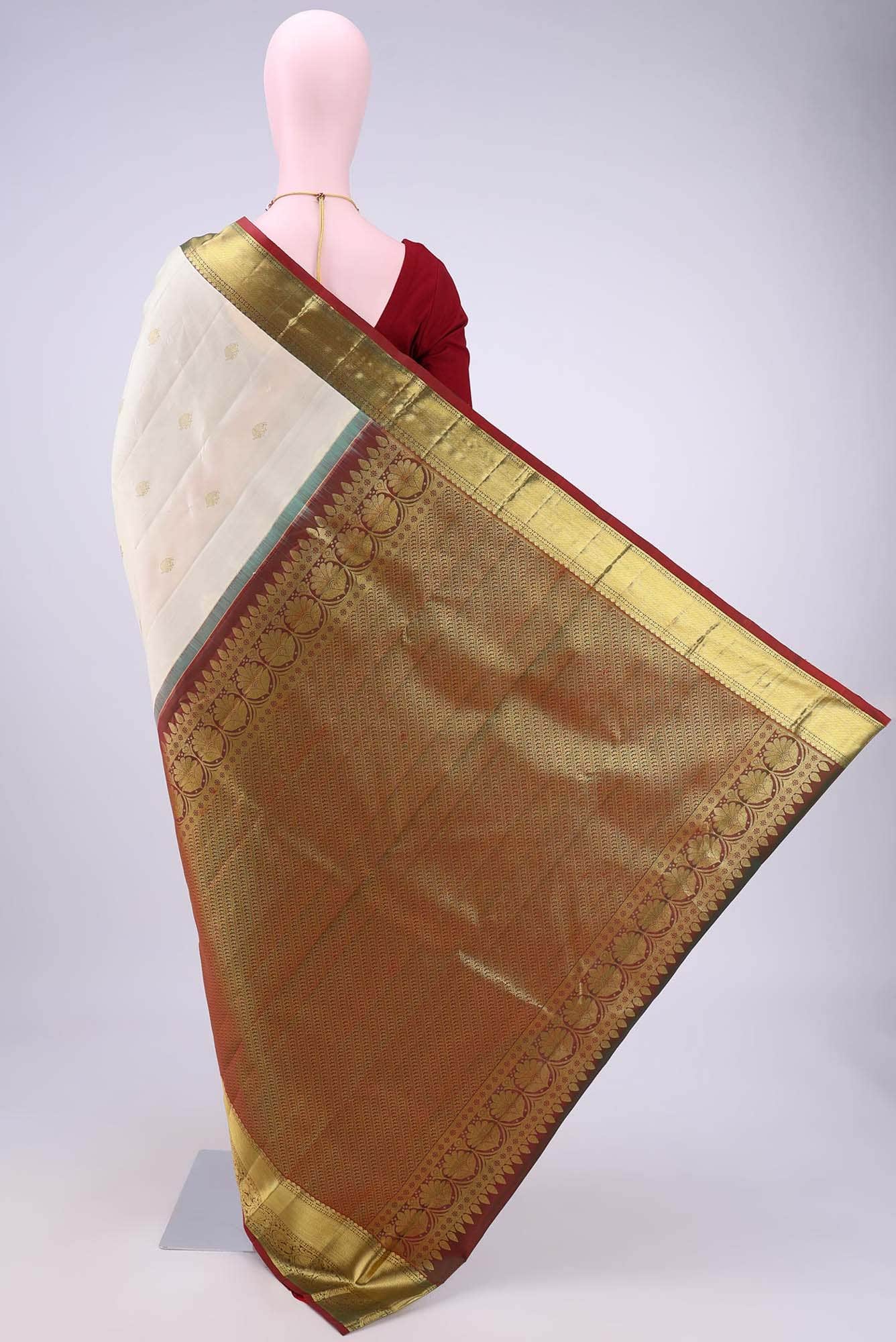 Off White Kanchipuram Saree