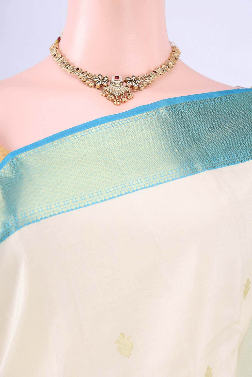 Off White Kanchipuram Saree