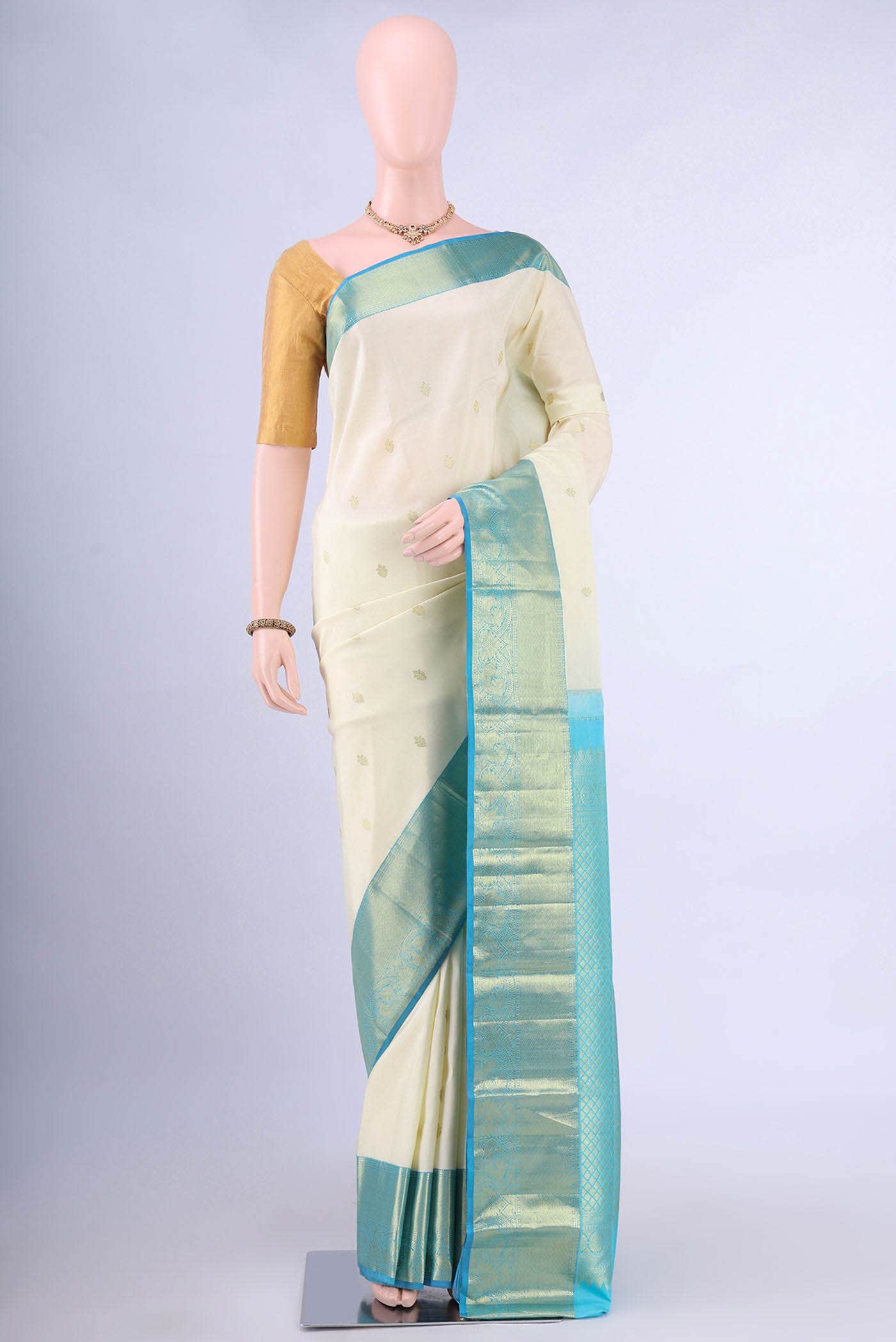 Off White Kanchipuram Saree