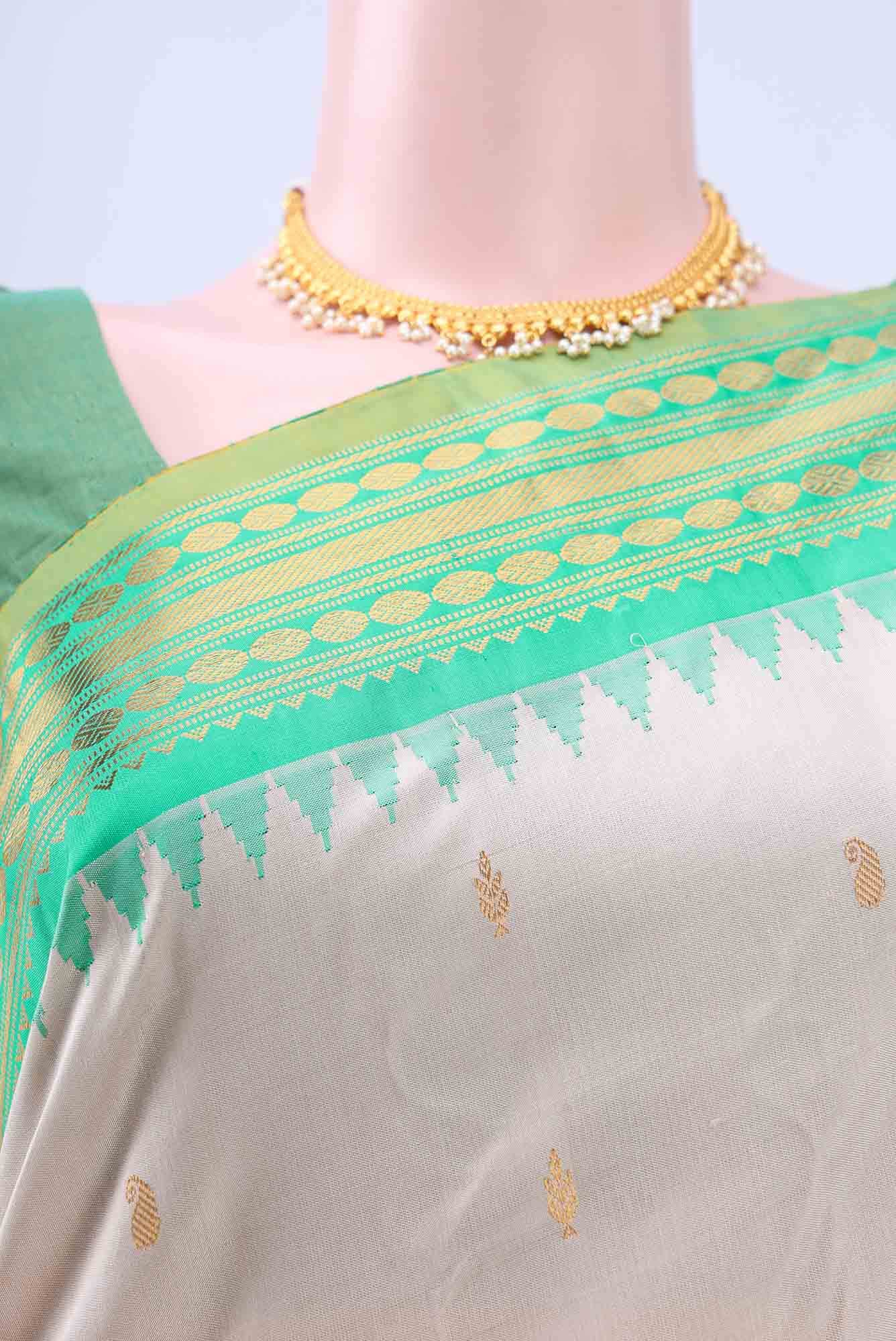 Beige Gadwal Silk Saree