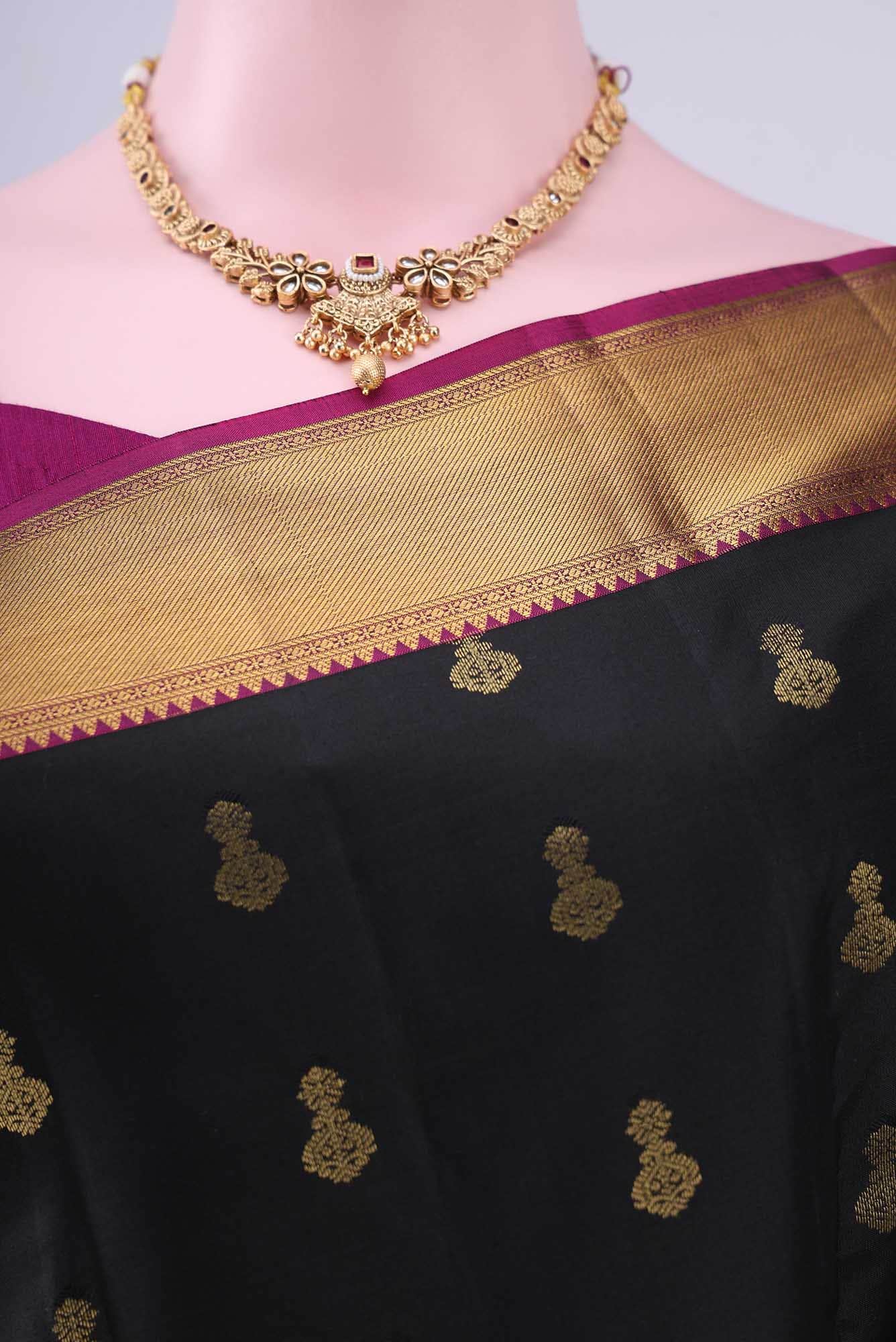 Black Nangavalli Silk [ Salem ] Saree