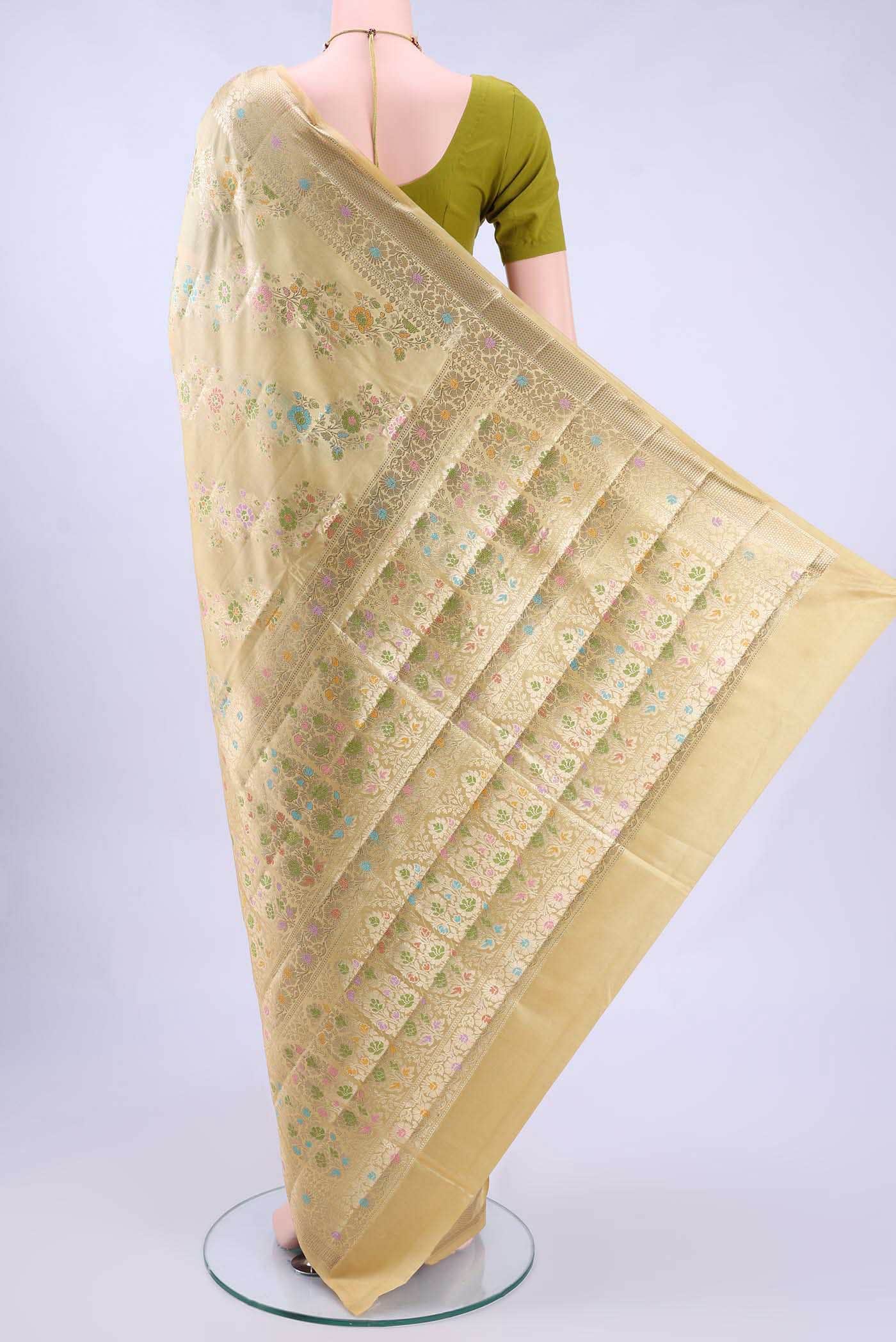 Beige Banarasi Raw Silk Saree