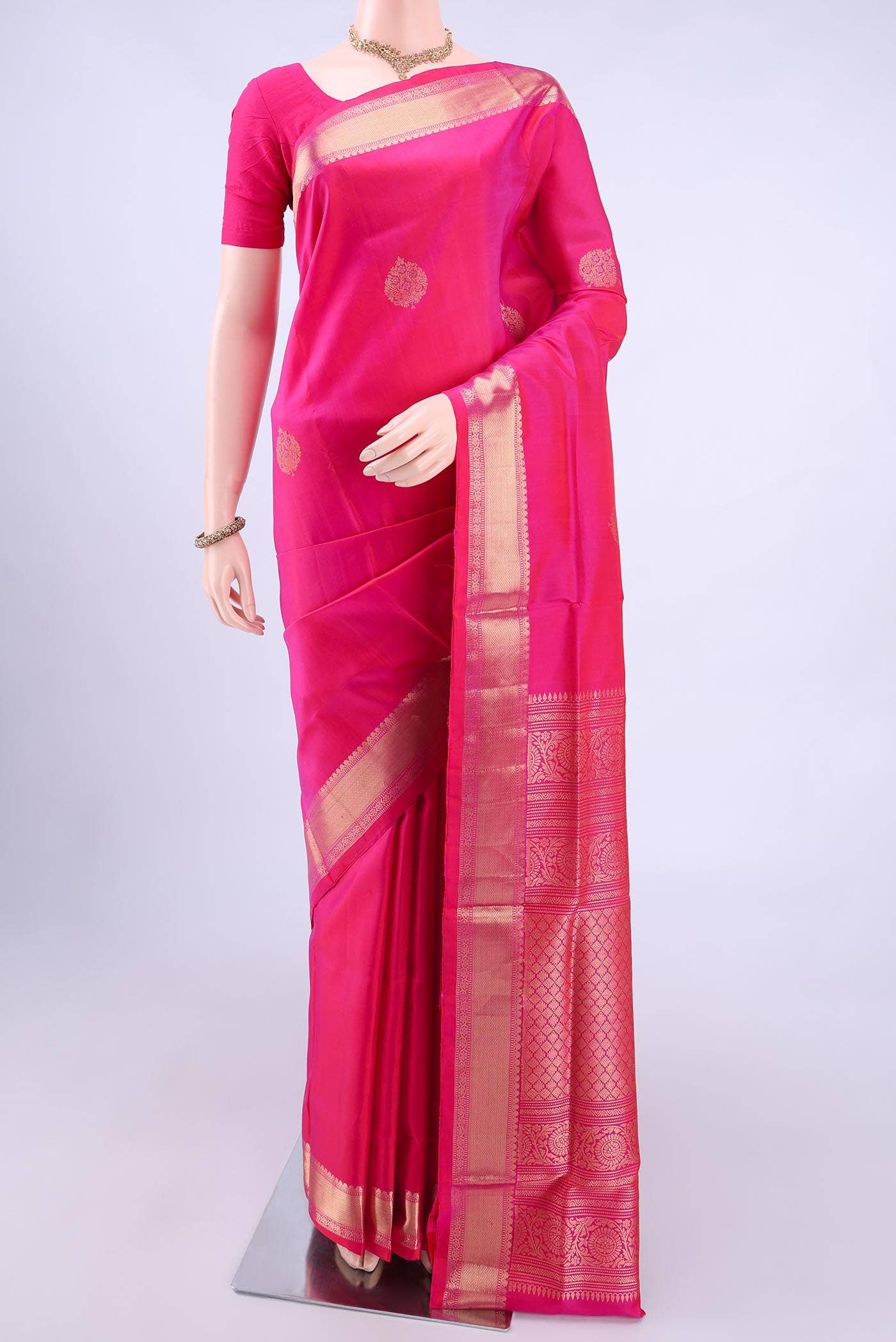 Pink Coimbatore Silk Cotton Saree