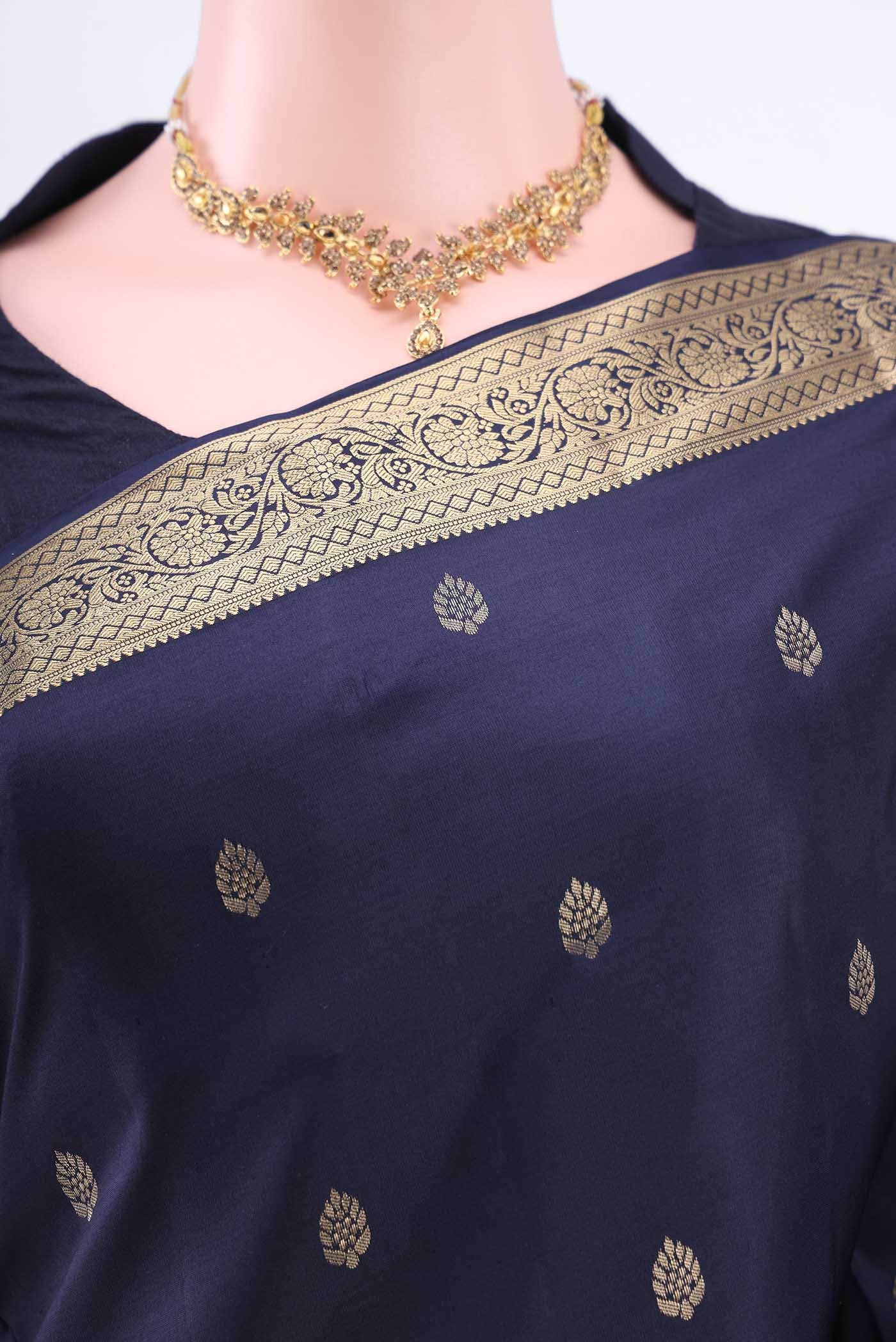 Navy Blue Coimbatore Silk Cotton Saree