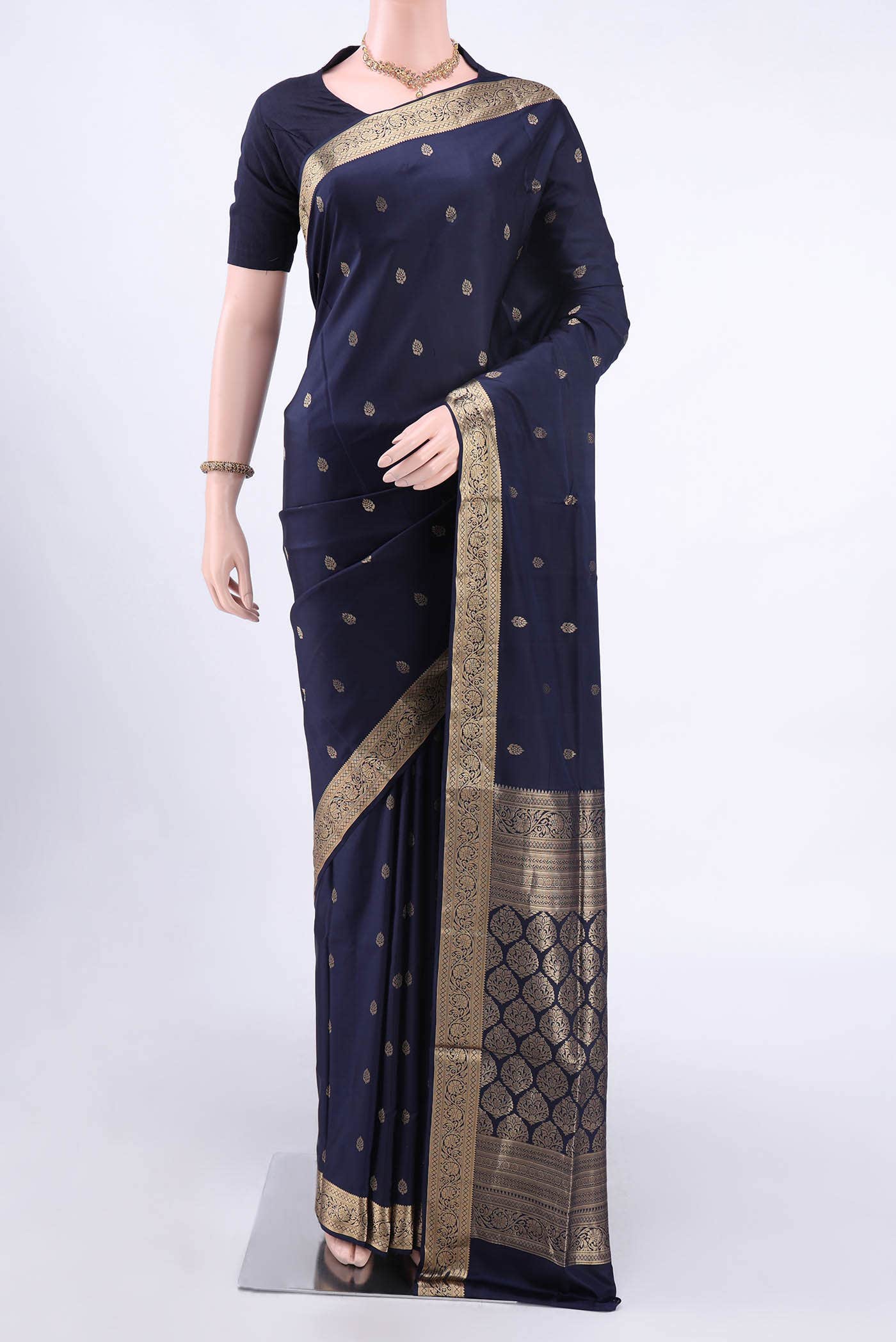 Navy Blue Coimbatore Silk Cotton Saree