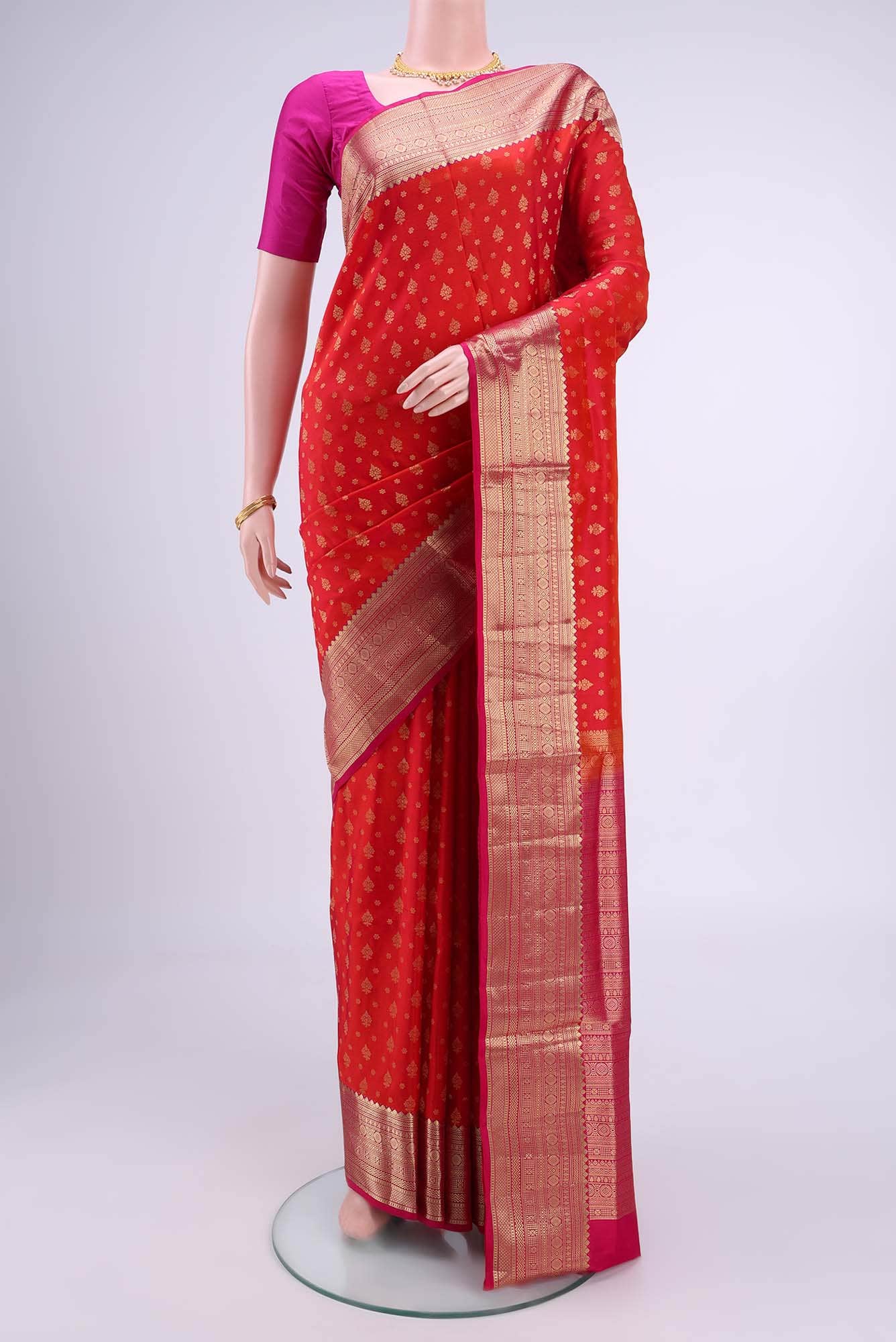 Orange Uppada Silk Saree