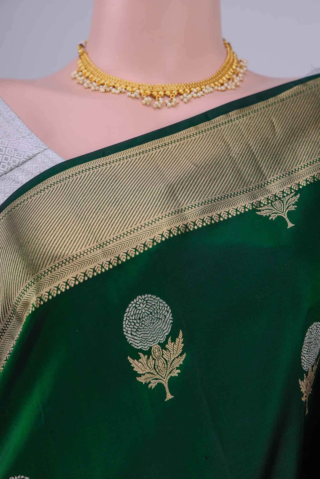 Bottle Green Coimbatore Silk Cotton Saree