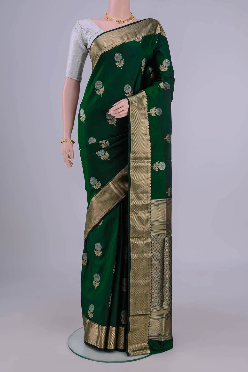 Bottle Green Coimbatore Silk Cotton Saree