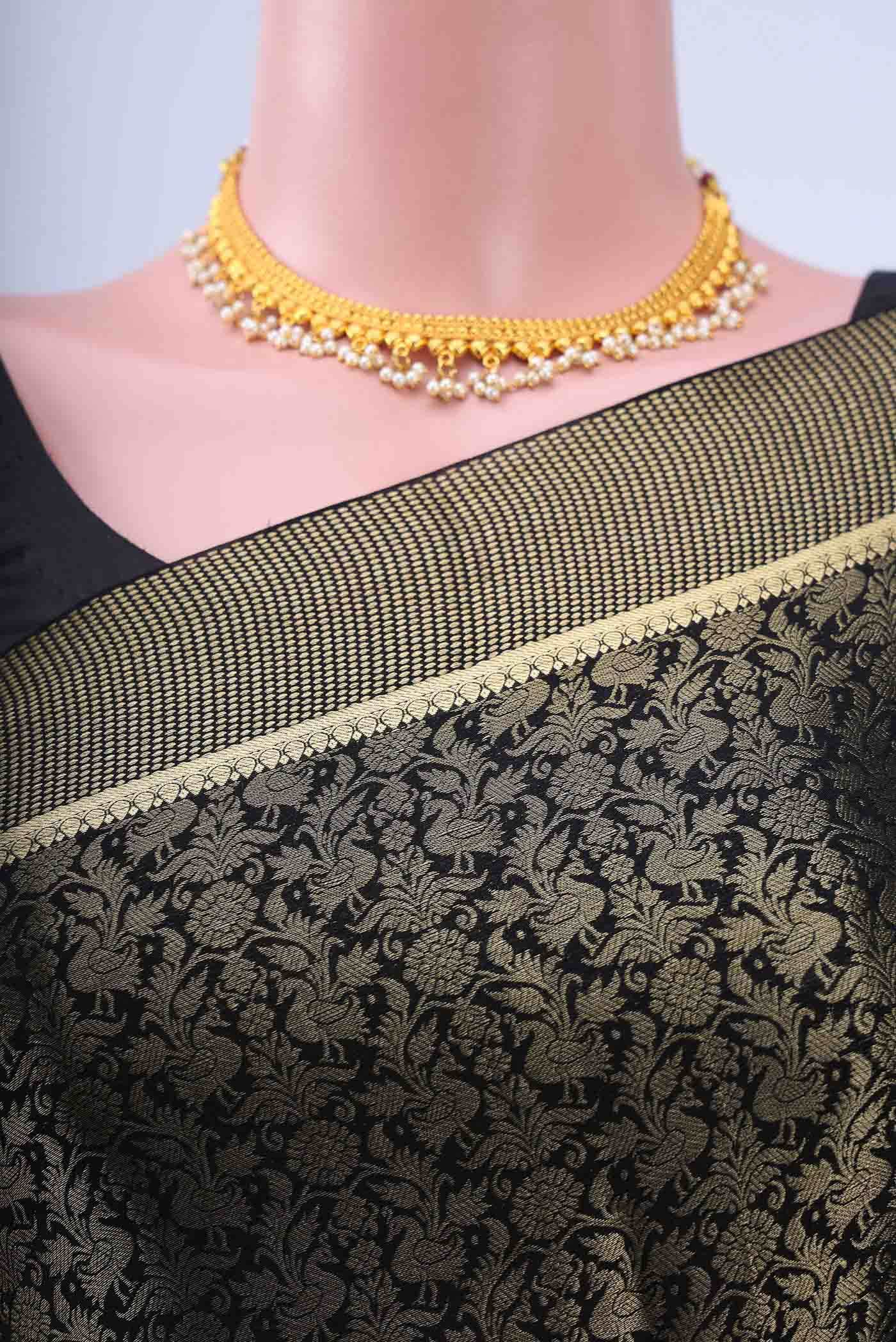 Black Mysore Georgette Saree