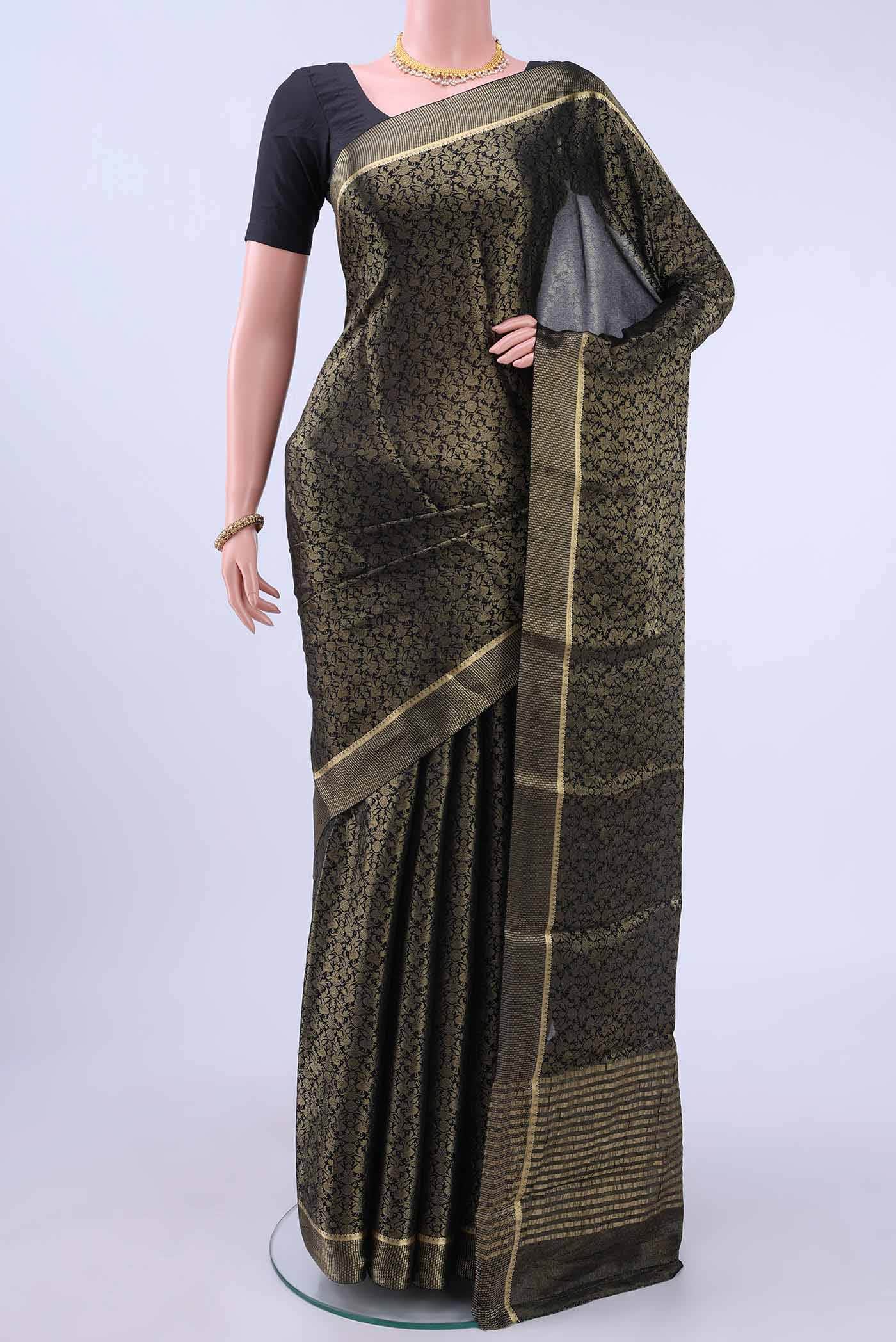 Black Mysore Georgette Saree