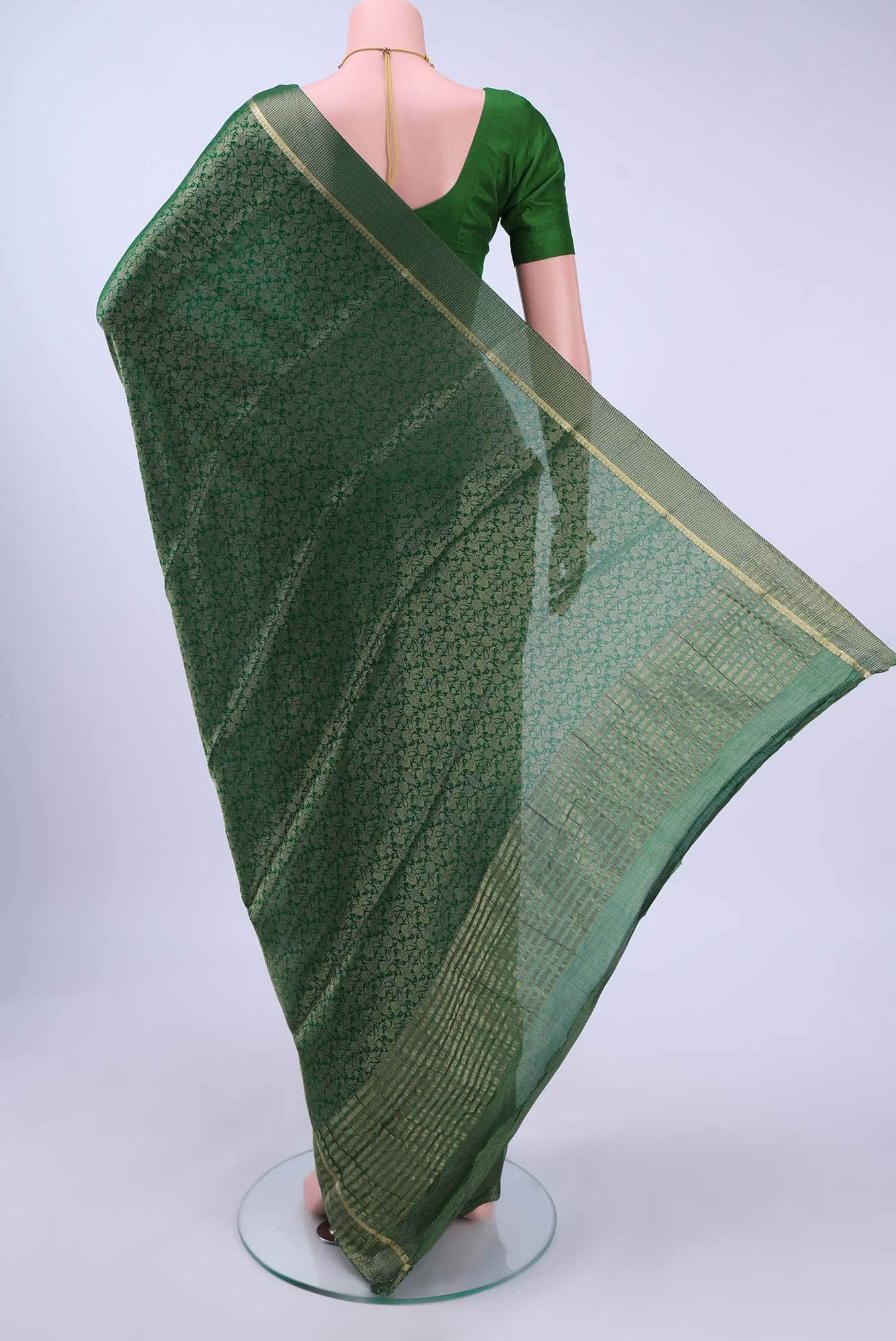 Bottle Green Mysore Georgette Saree