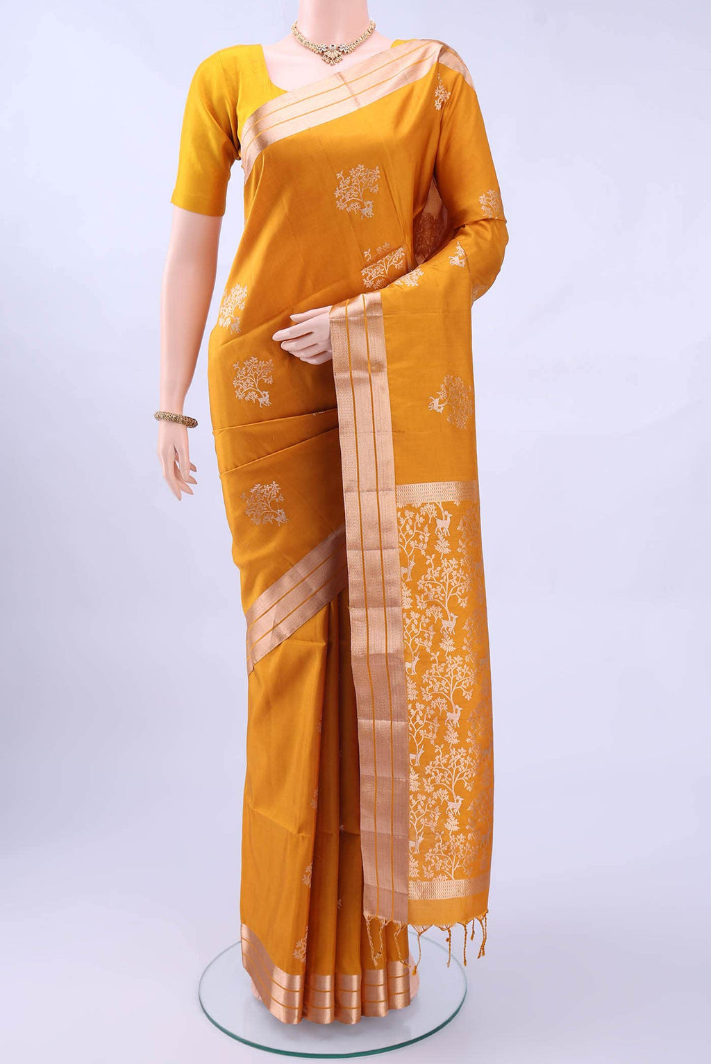 Mustard Soft Silk Saree