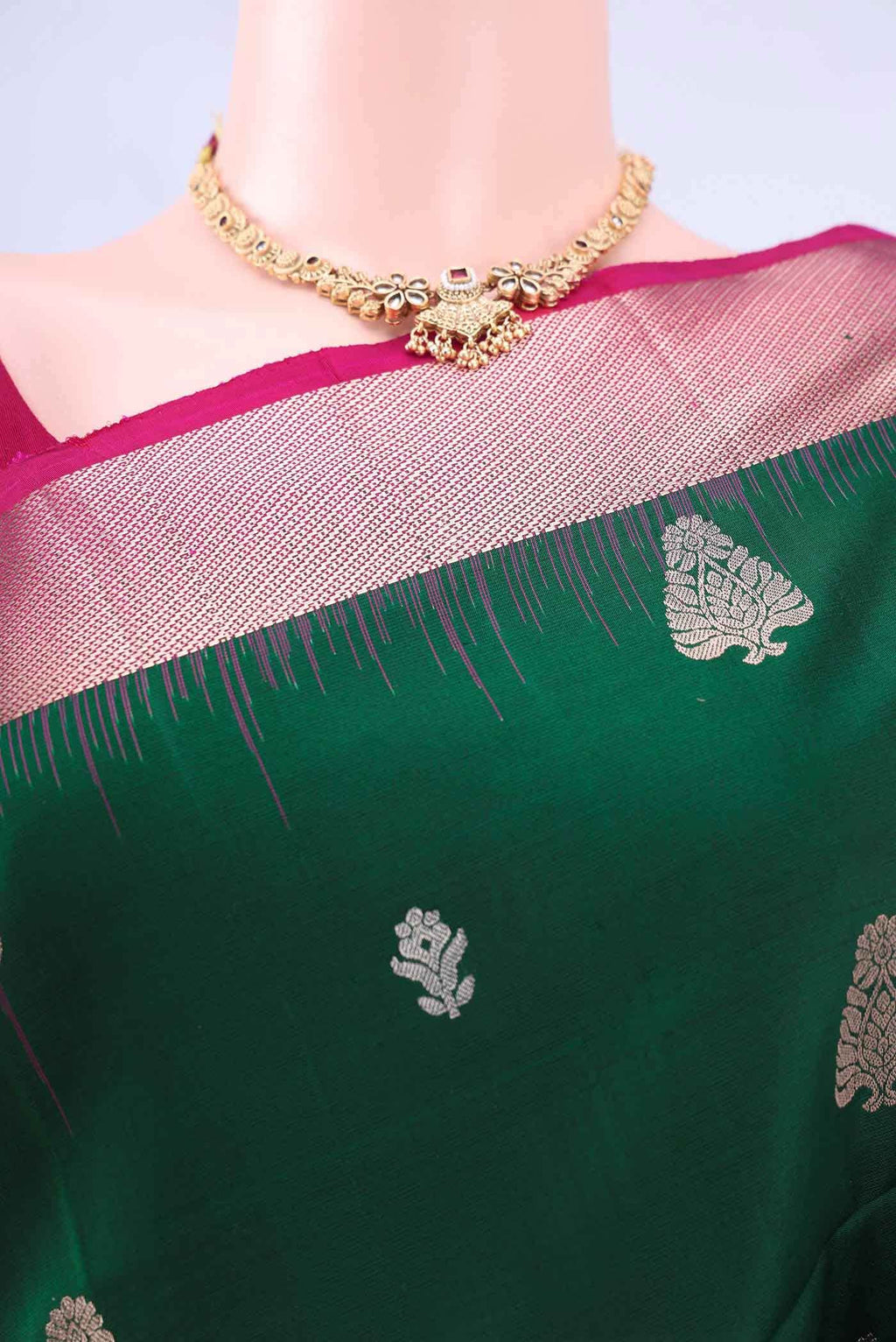 Bottle Green Soft Silk Saree