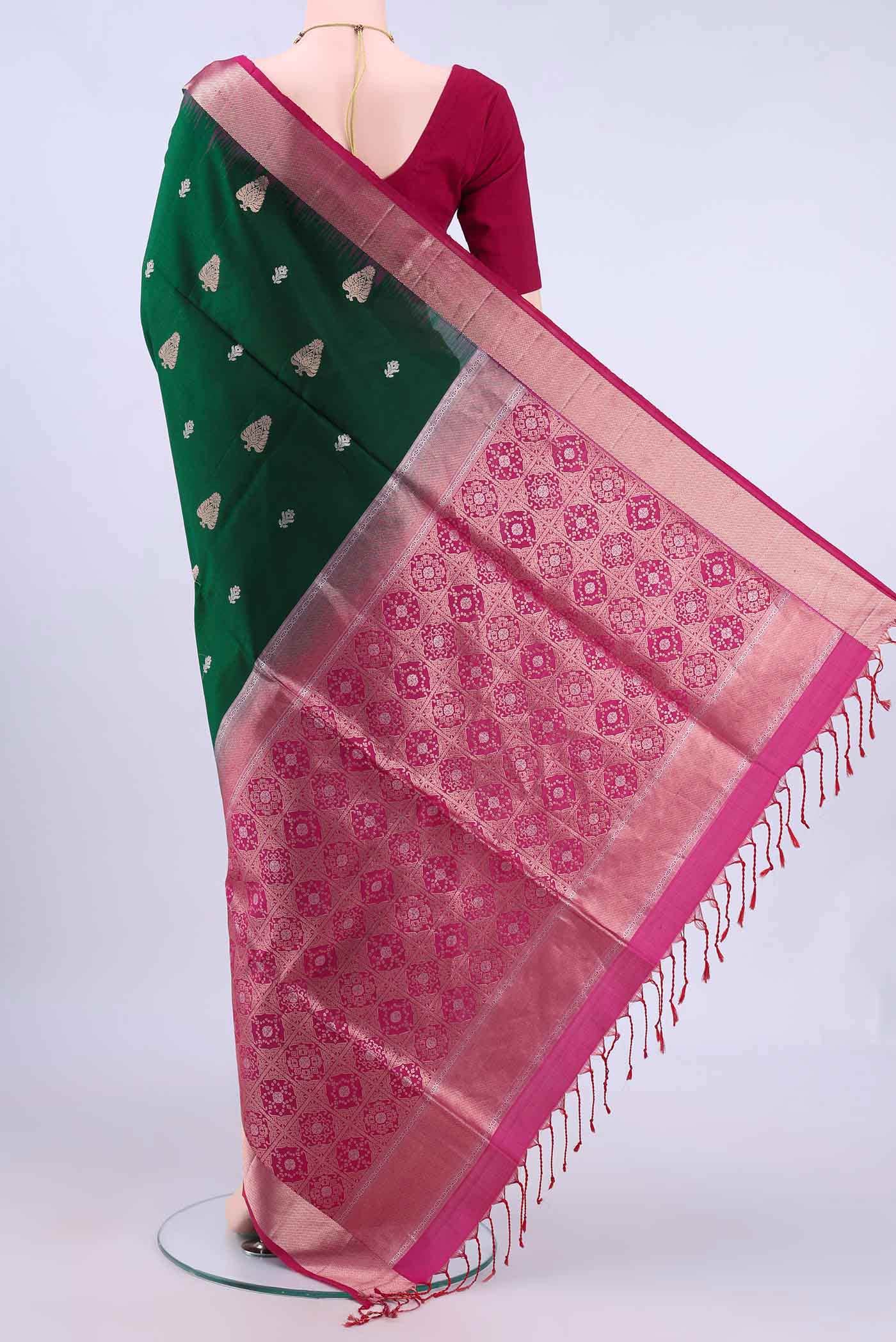 Bottle Green Soft Silk Saree
