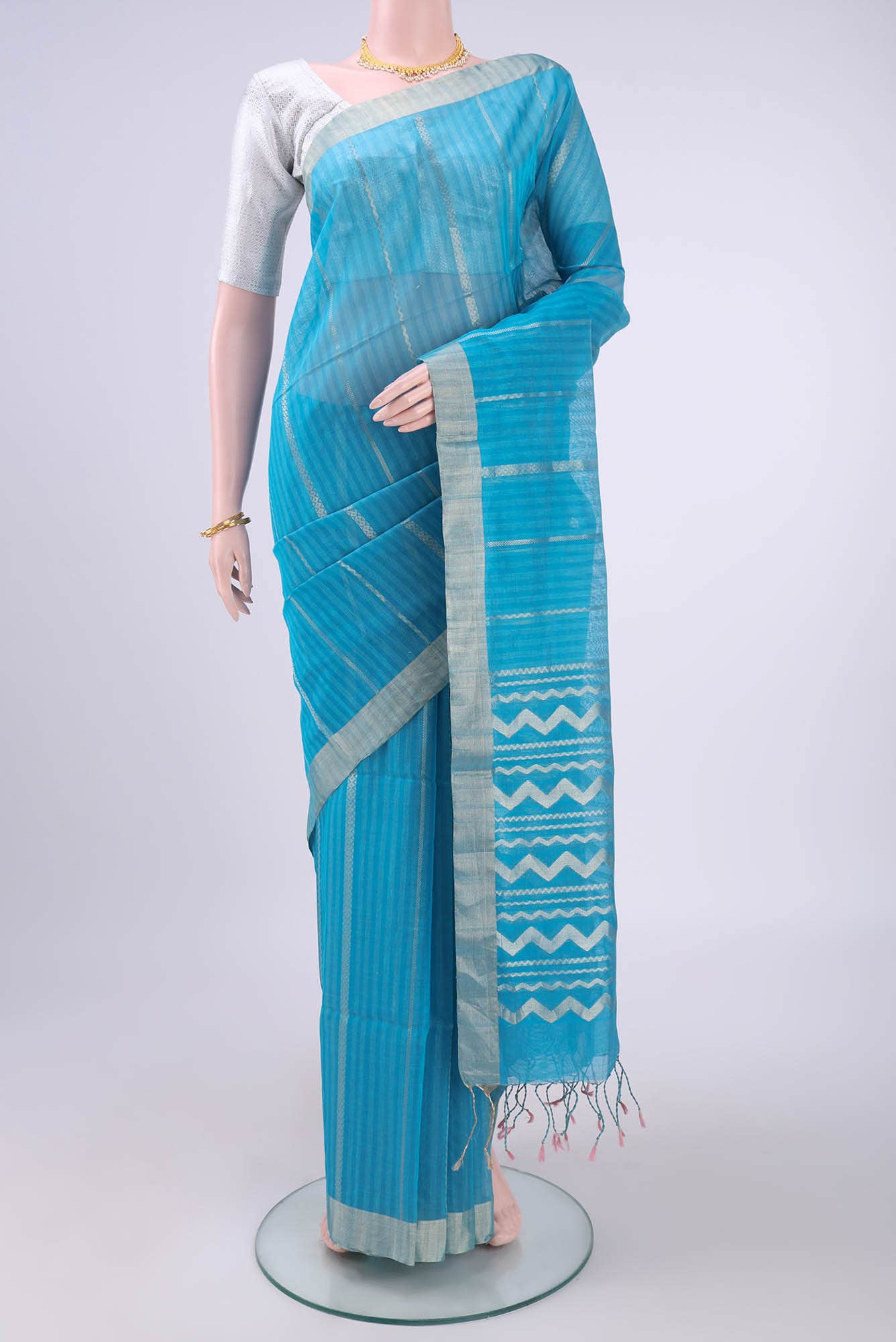 Blue Kanchipuram Saree