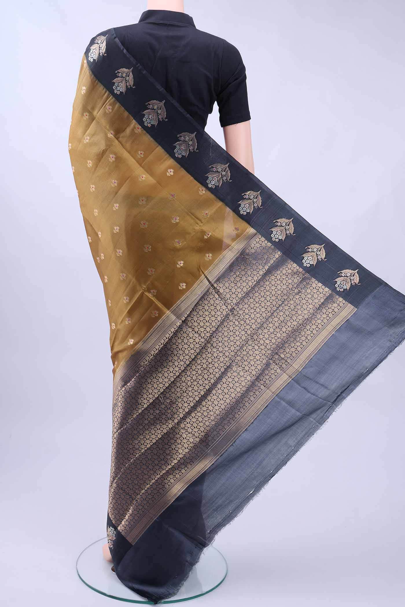 Bronze Banarasi Raw Silk Saree
