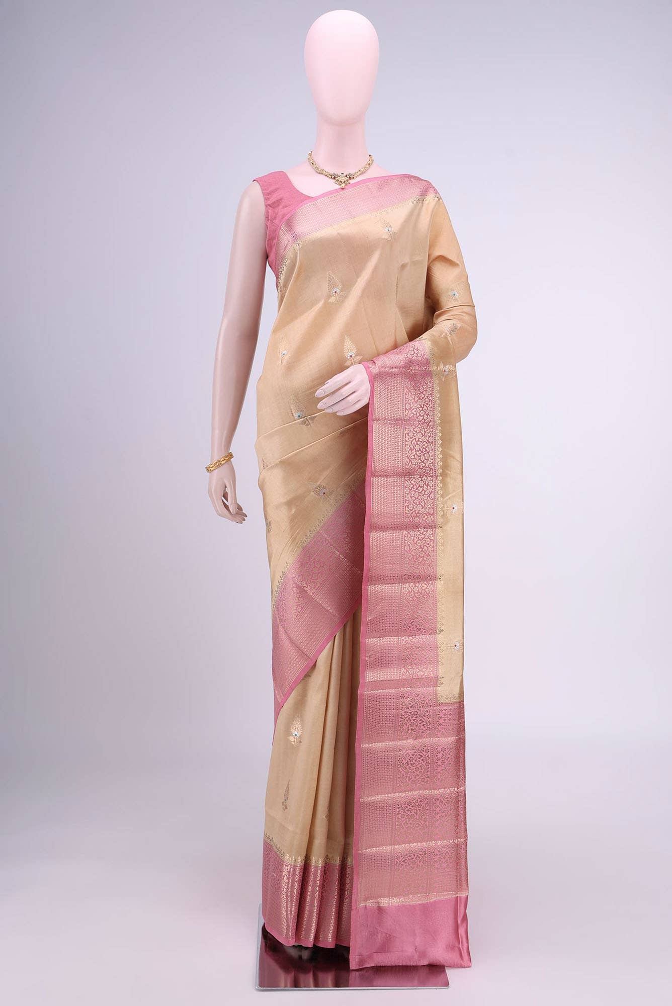 Beige Banarasi Saree