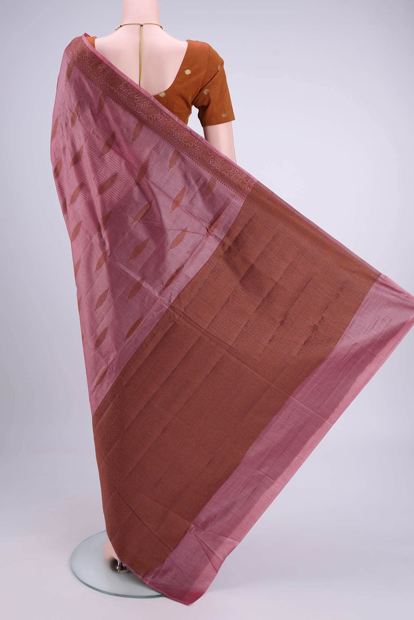 Light Magenta Banarasi Raw Silk Saree