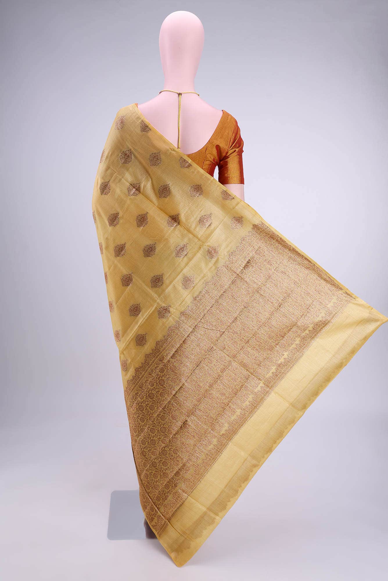 Beige Banarasi Raw Silk Saree