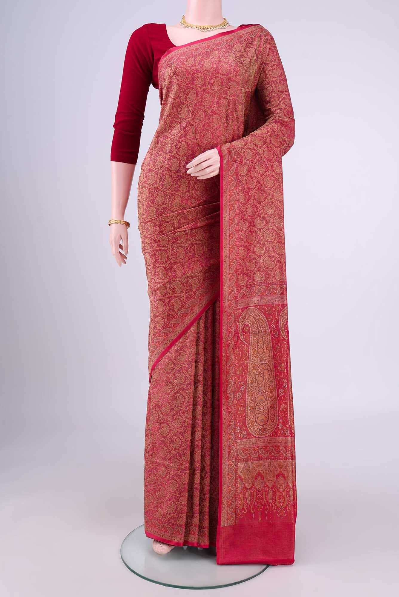 Pink Baluchari Silk Saree