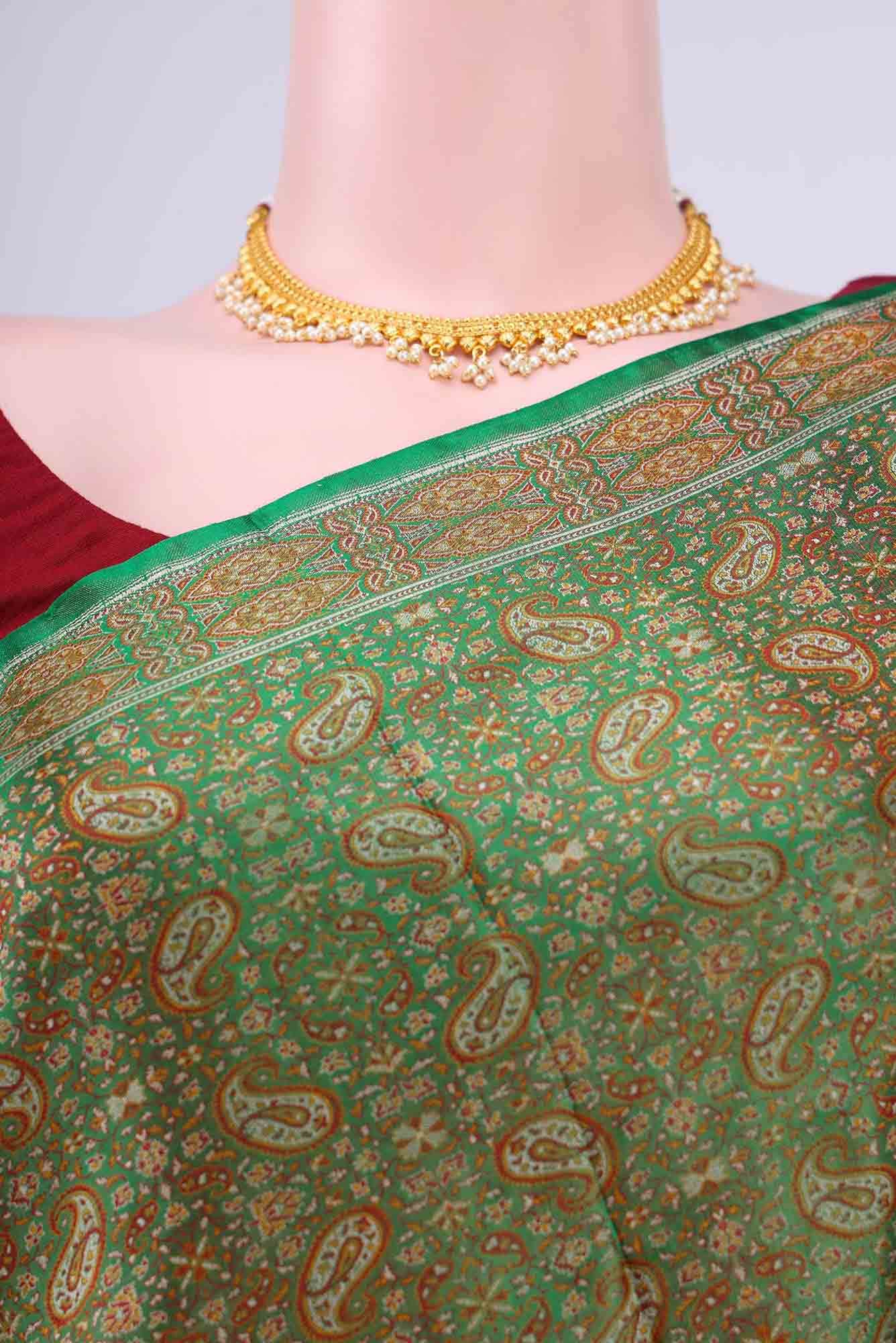 Green Baluchari Silk Saree