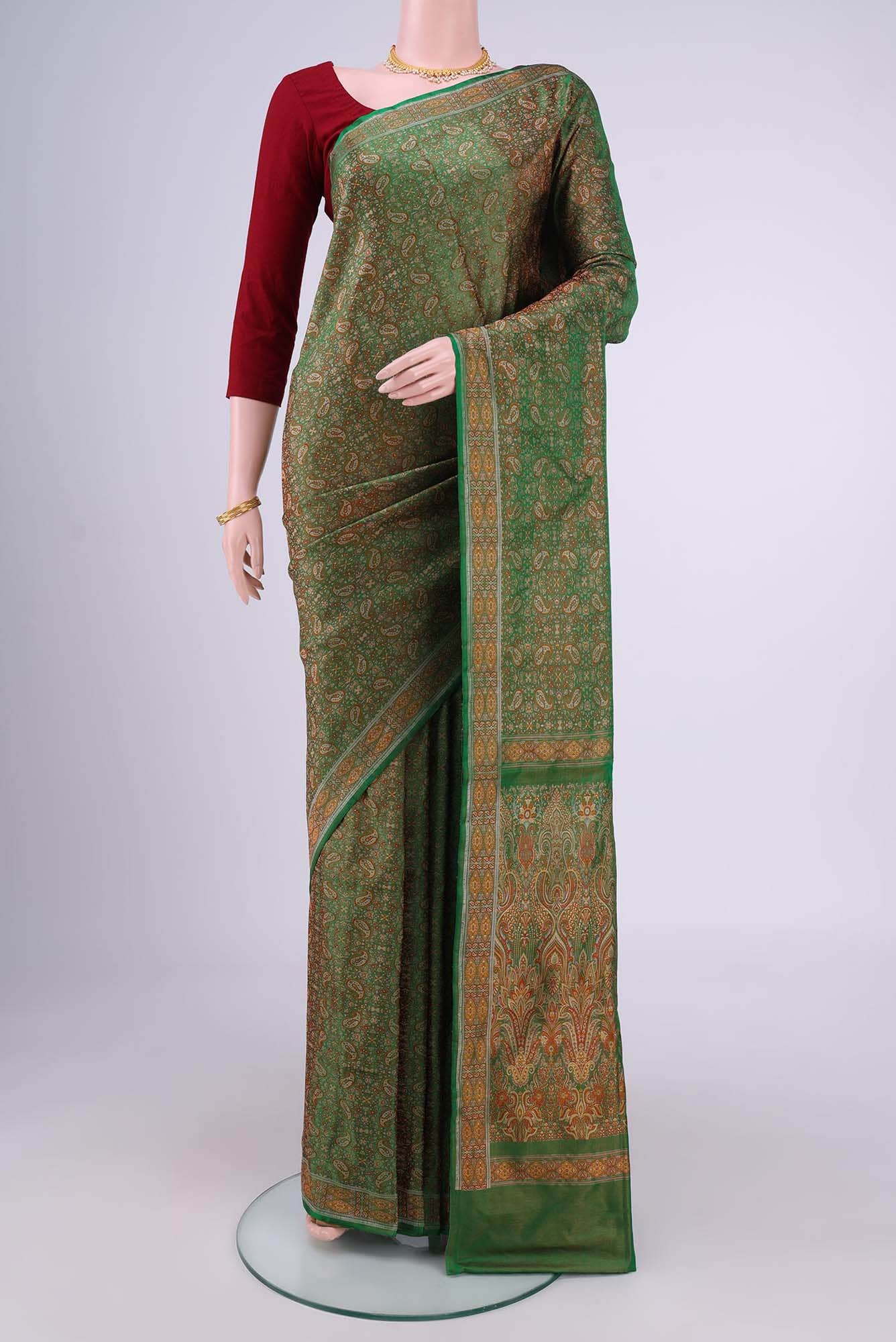 Green Baluchari Silk Saree