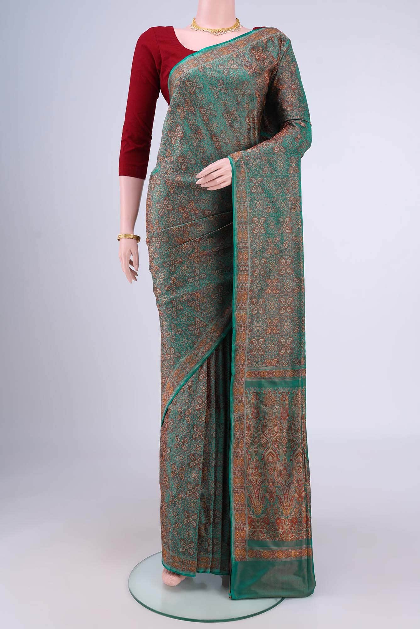 Green Baluchari Silk Saree