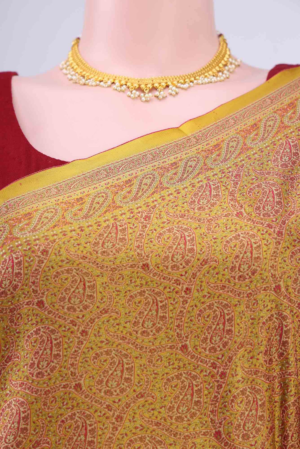 Beige Baluchari Silk Saree