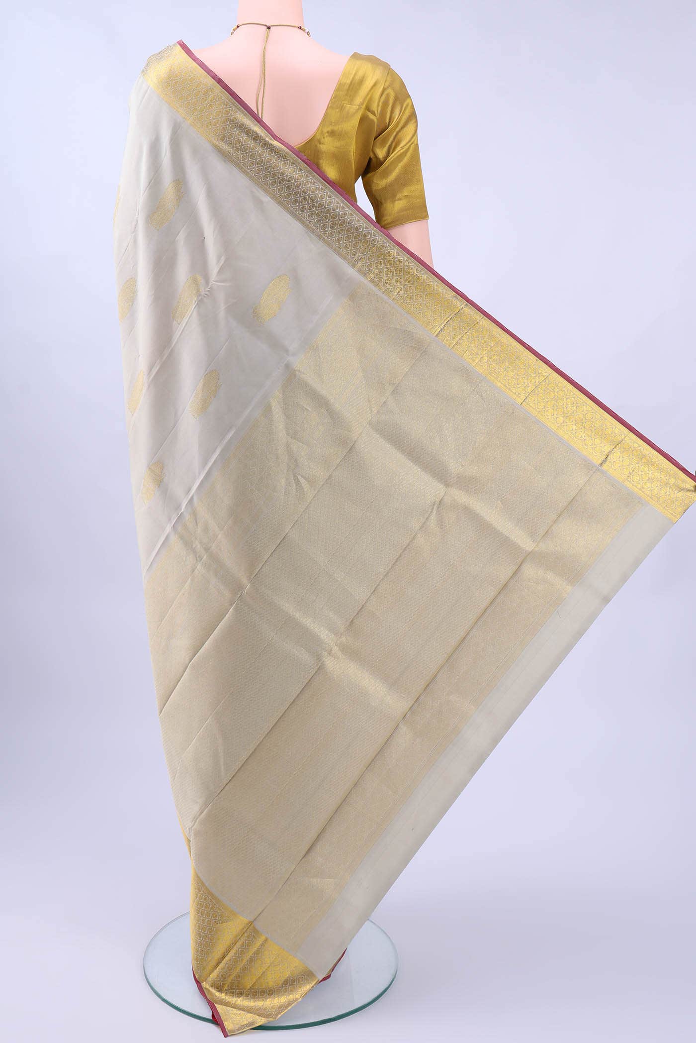 Davys Grey Kanchipuram Silk Saree