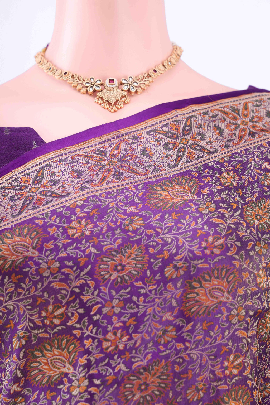 Peacock Blue Kanchipuram Silk Saree