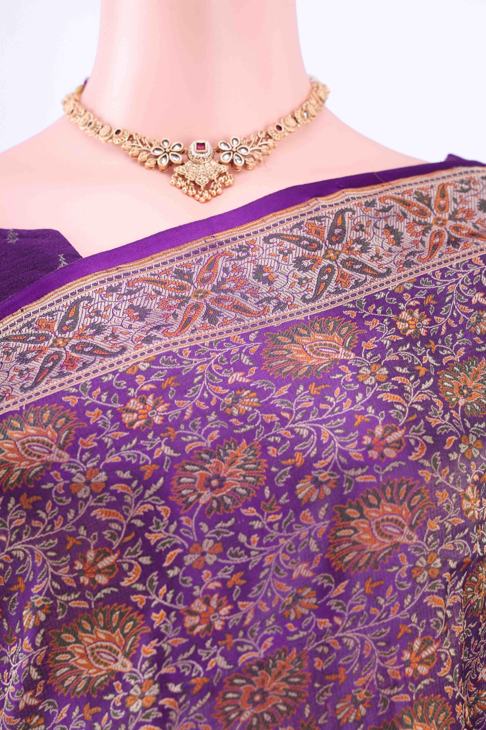 Peacock Blue Kanchipuram Silk Saree