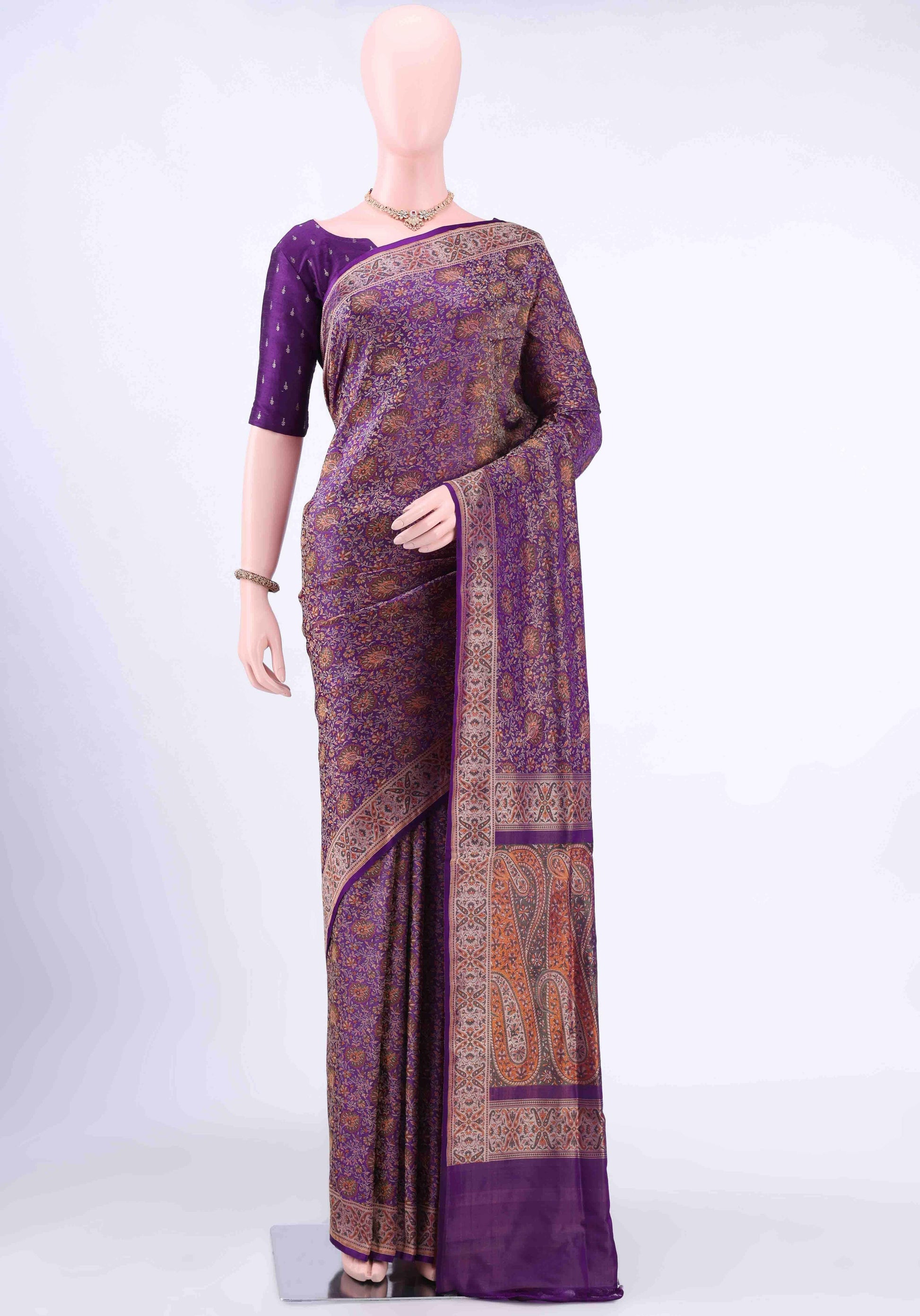 Peacock Blue Kanchipuram Silk Saree