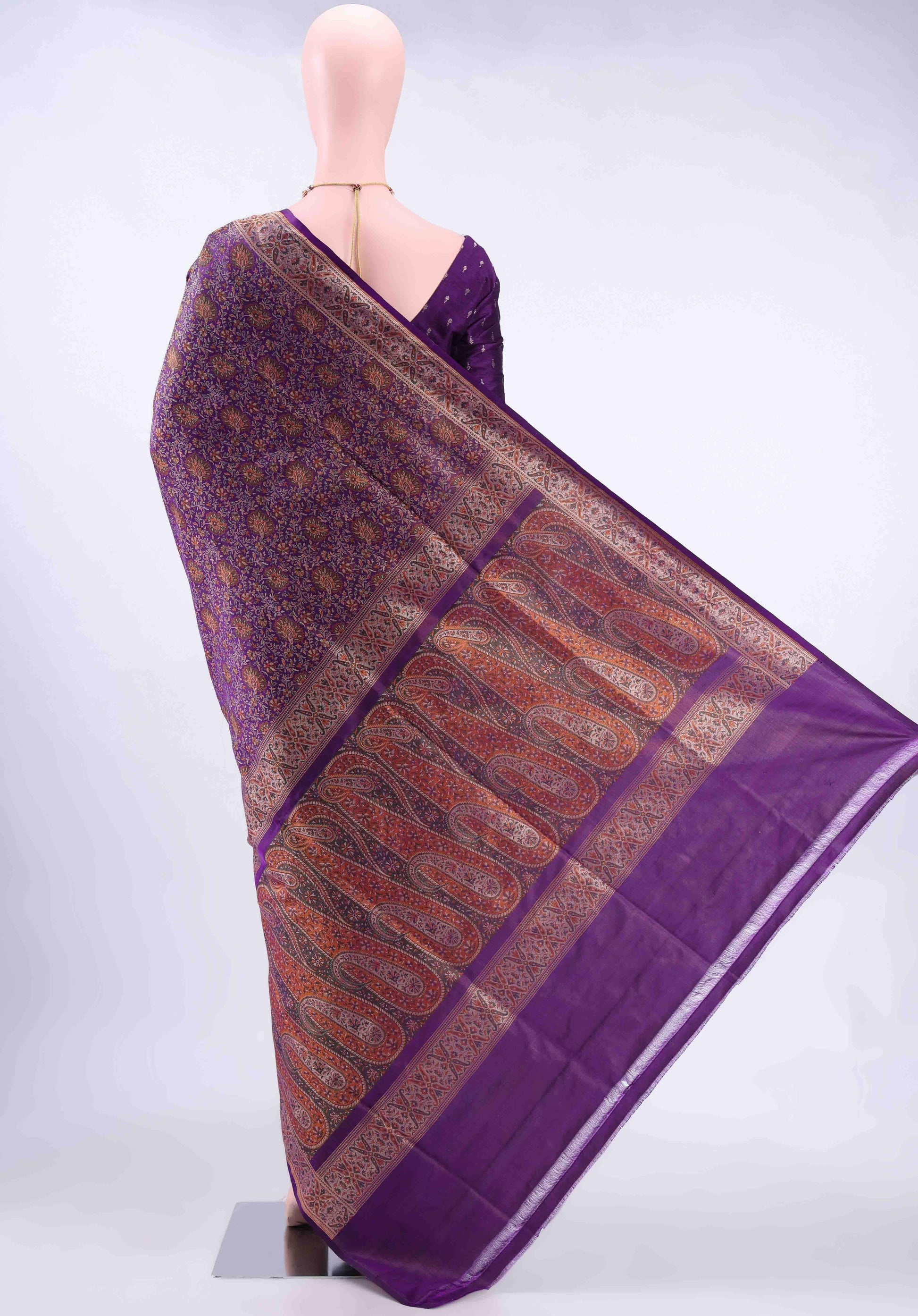 Peacock Blue Kanchipuram Silk Saree