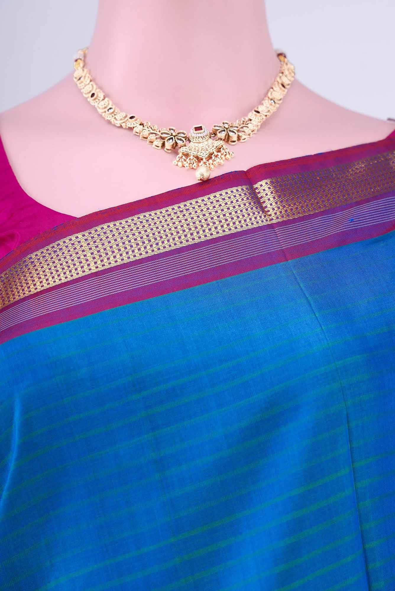 Blue Kanchipuram Saree