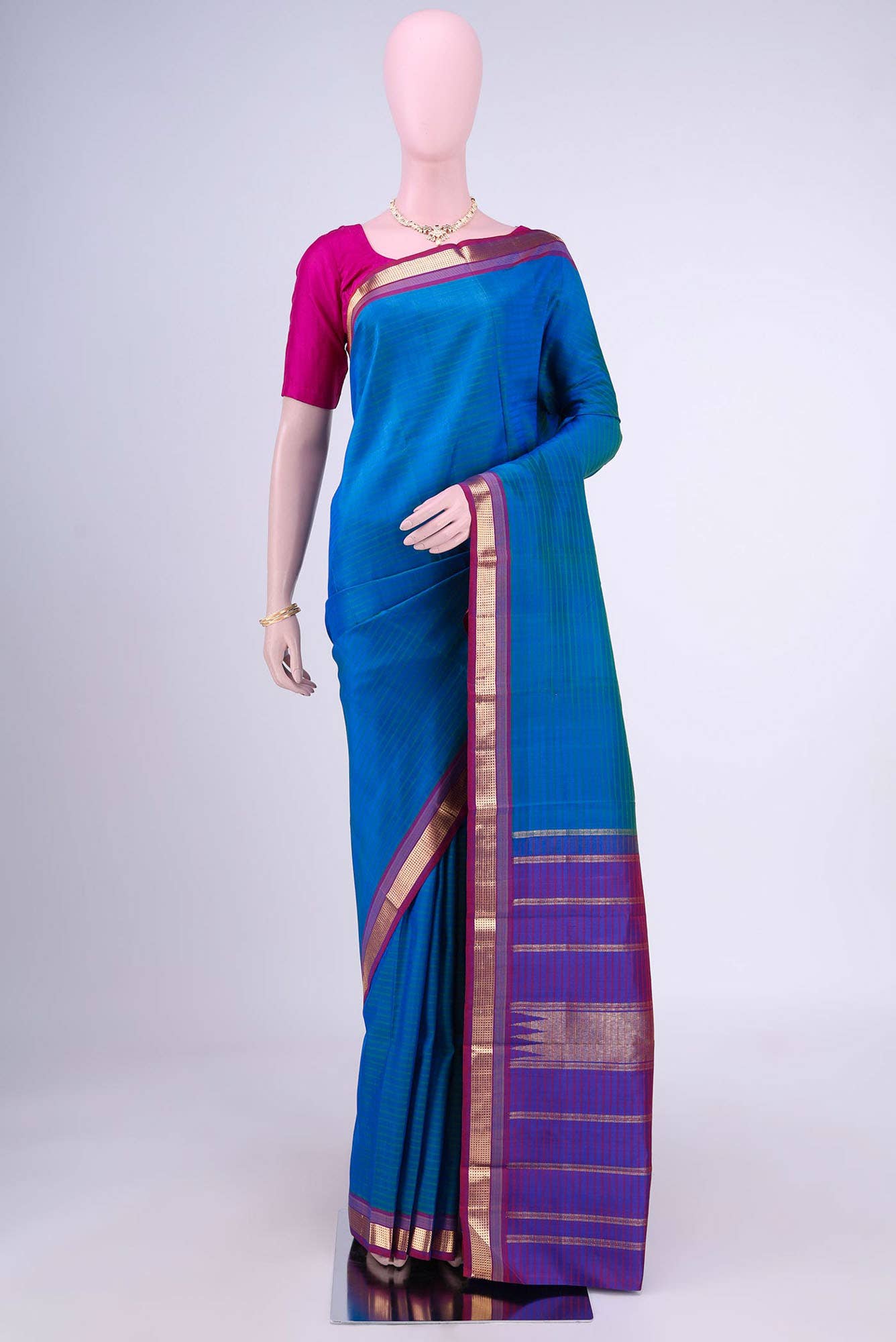 Blue Kanchipuram Saree