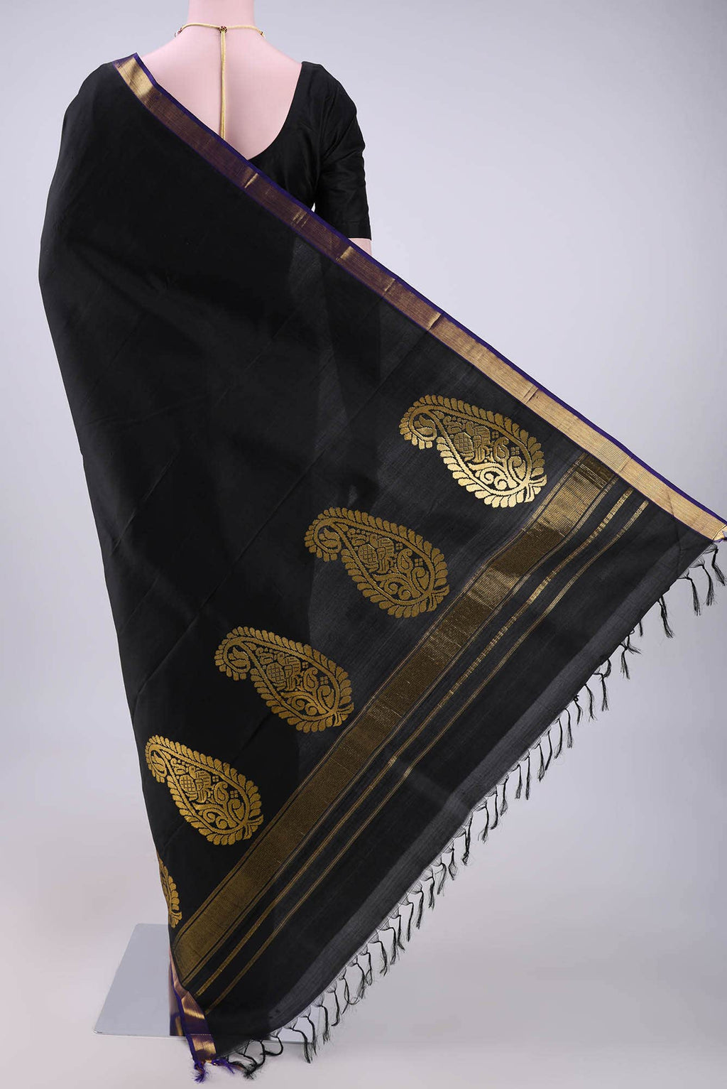 Black Kanchipuram Silk Saree