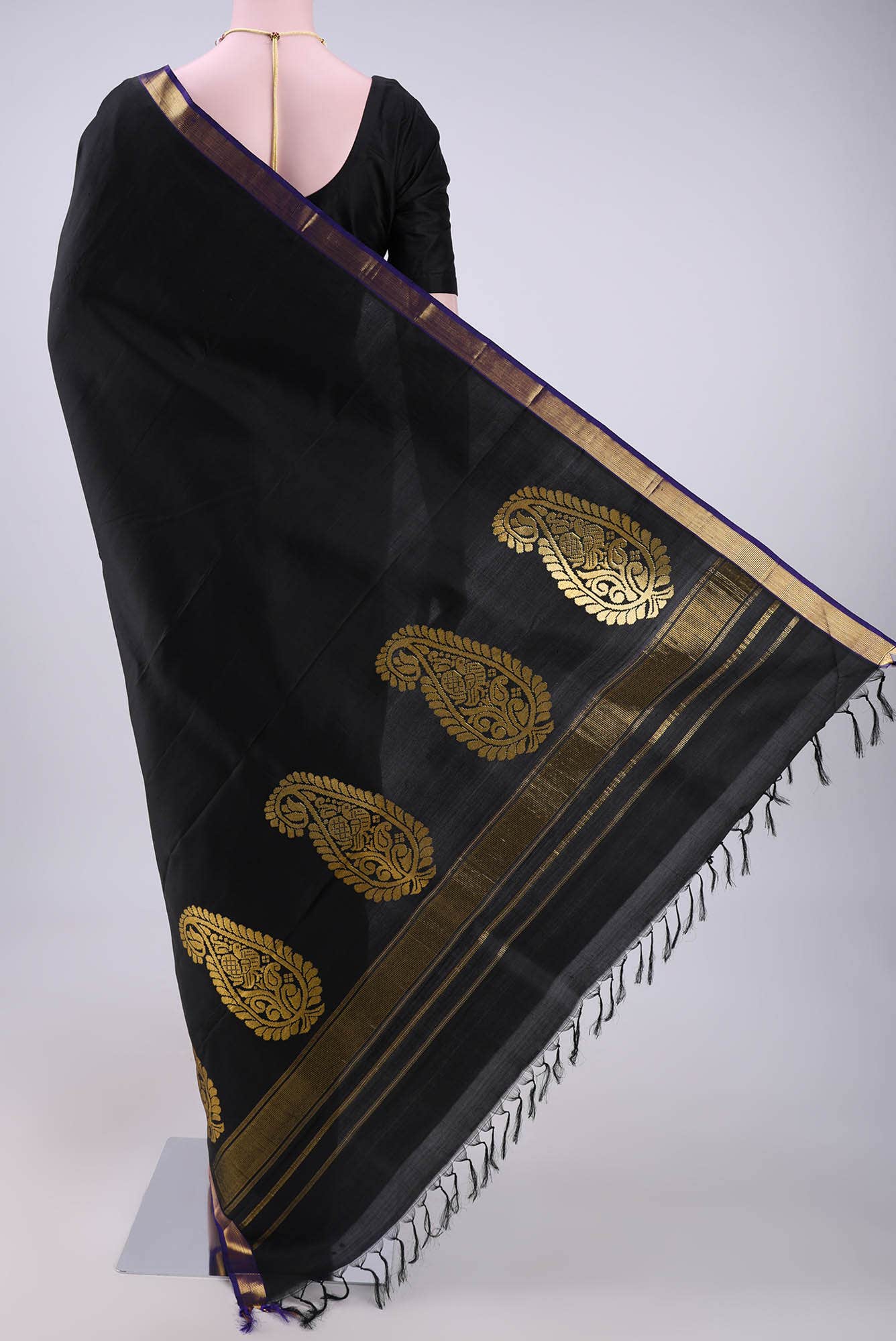 Black Kanchipuram Silk Saree
