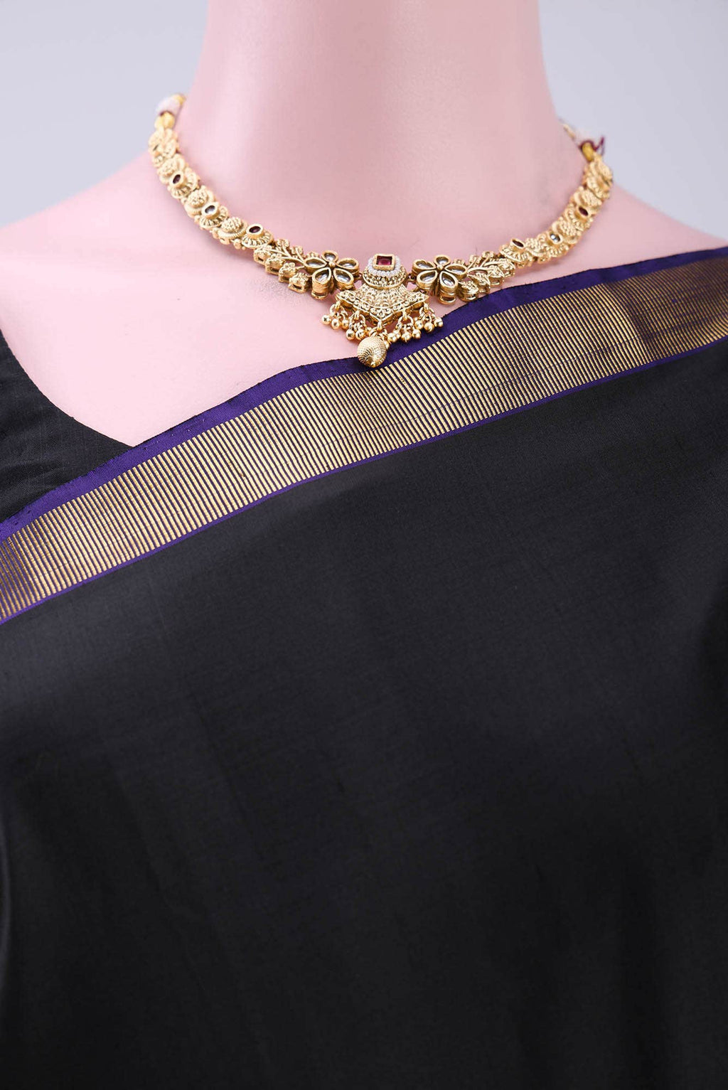 Black Kanchipuram Silk Saree