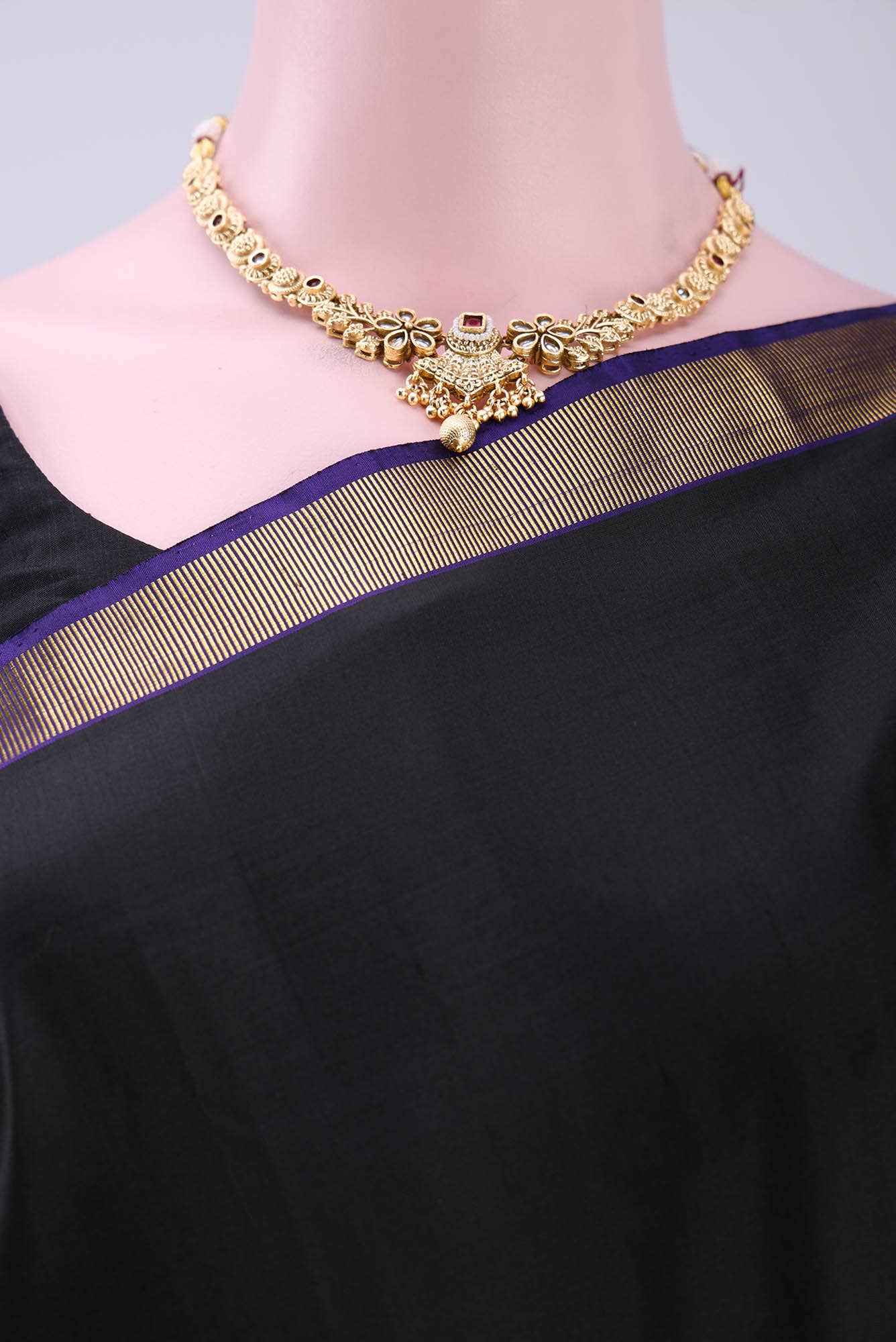 Black Kanchipuram Silk Saree