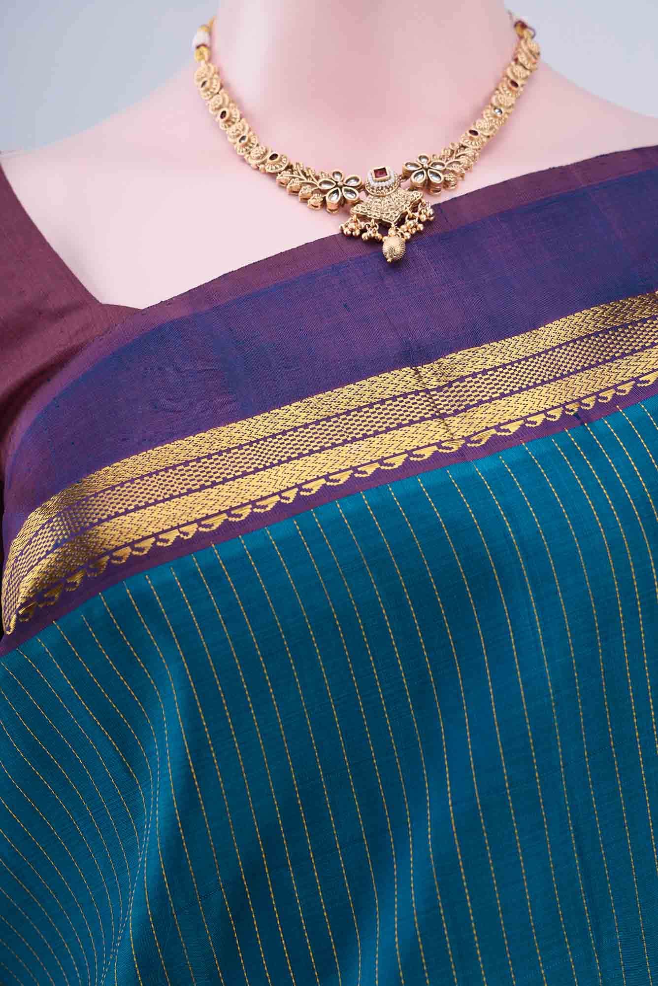 Blue Kanchipuram Silk Saree