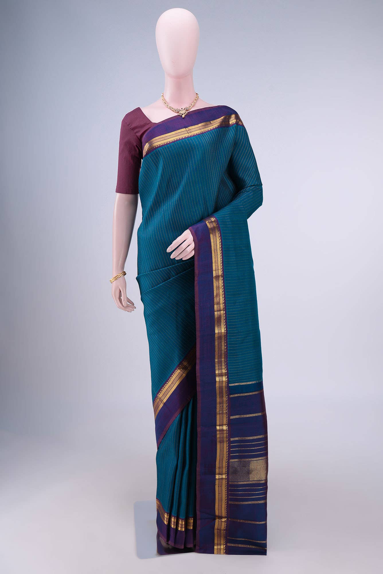 Blue Kanchipuram Silk Saree