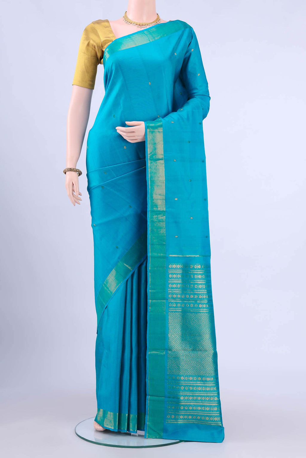 Blue Kanchipuram Silk Saree