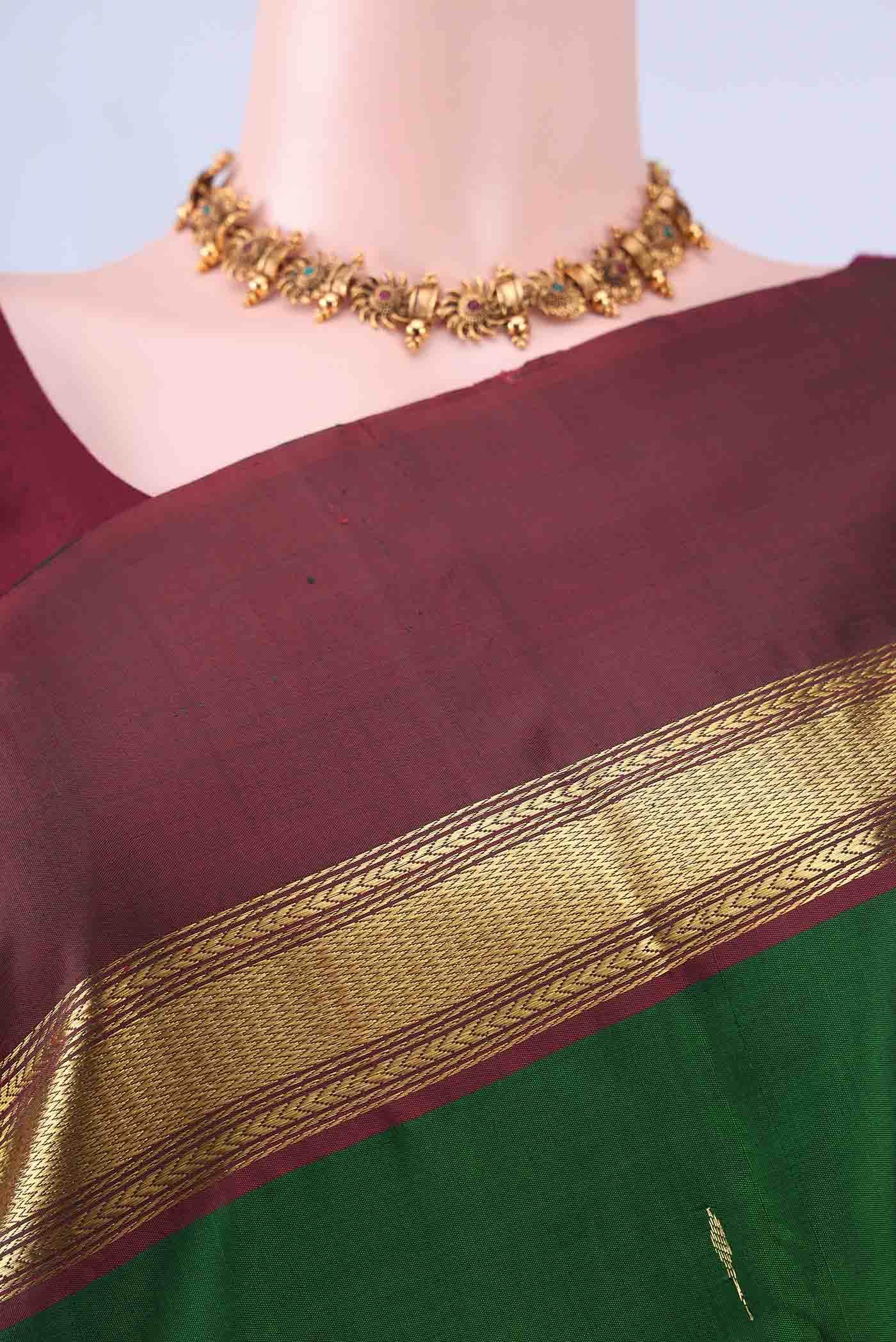 Green Dual Tone Kanchipuram Silk Saree