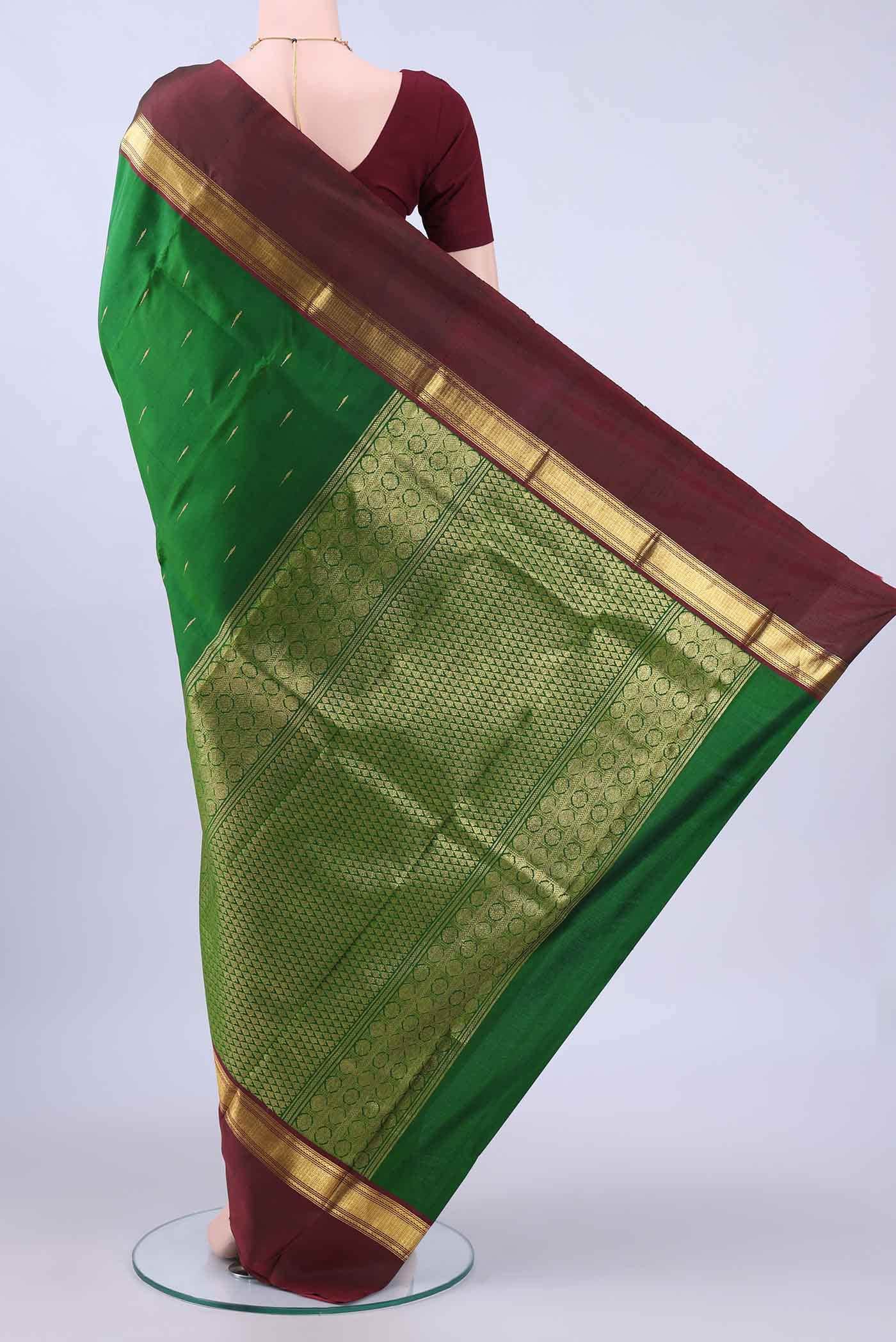 Green Dual Tone Kanchipuram Silk Saree