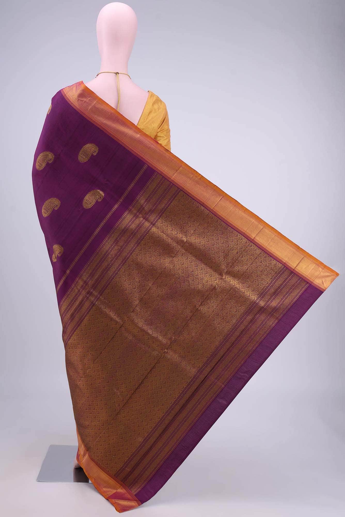 Burgundy Kanchipuram Saree