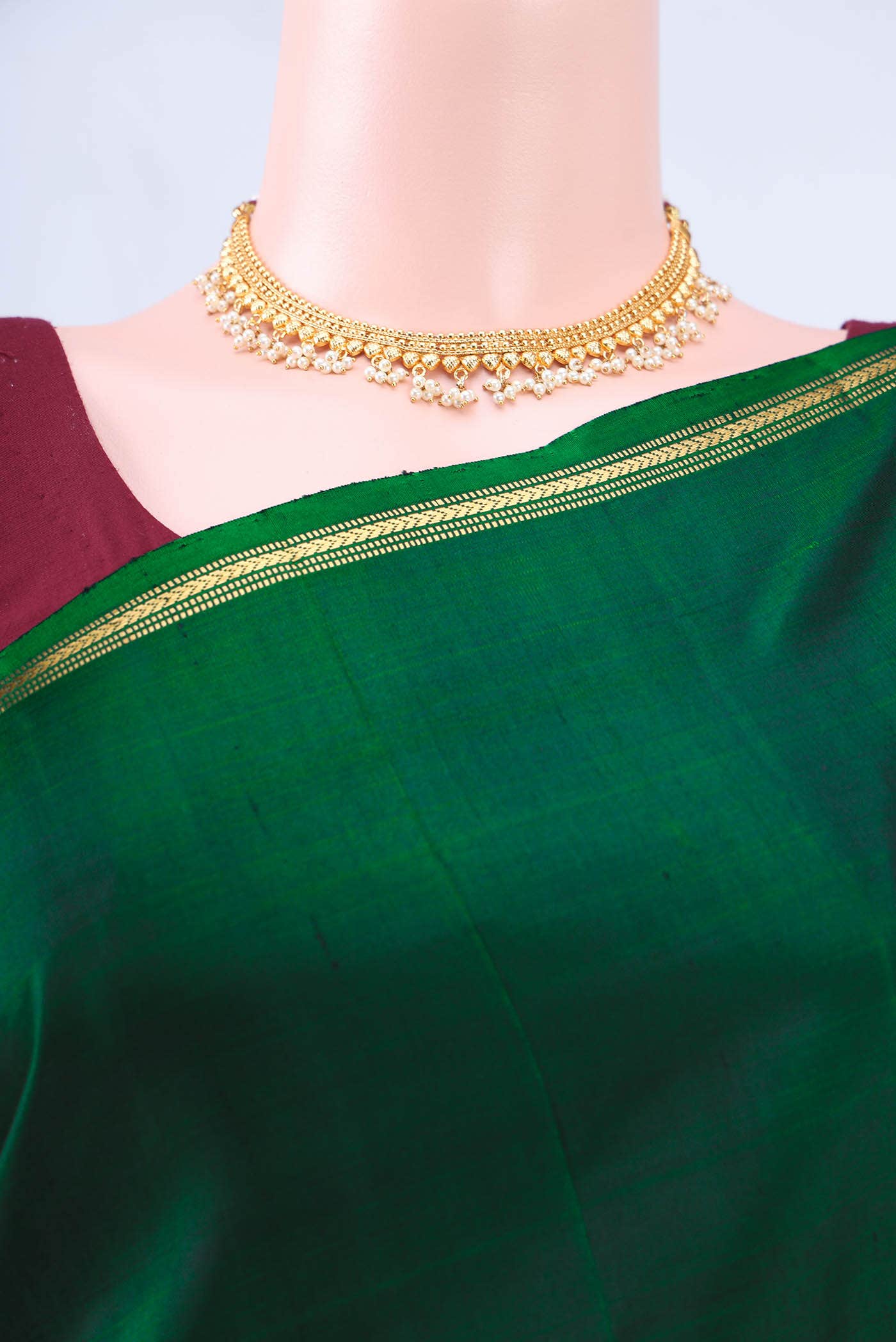 Navy Blue Dual Tone Kanchipuram Silk Saree